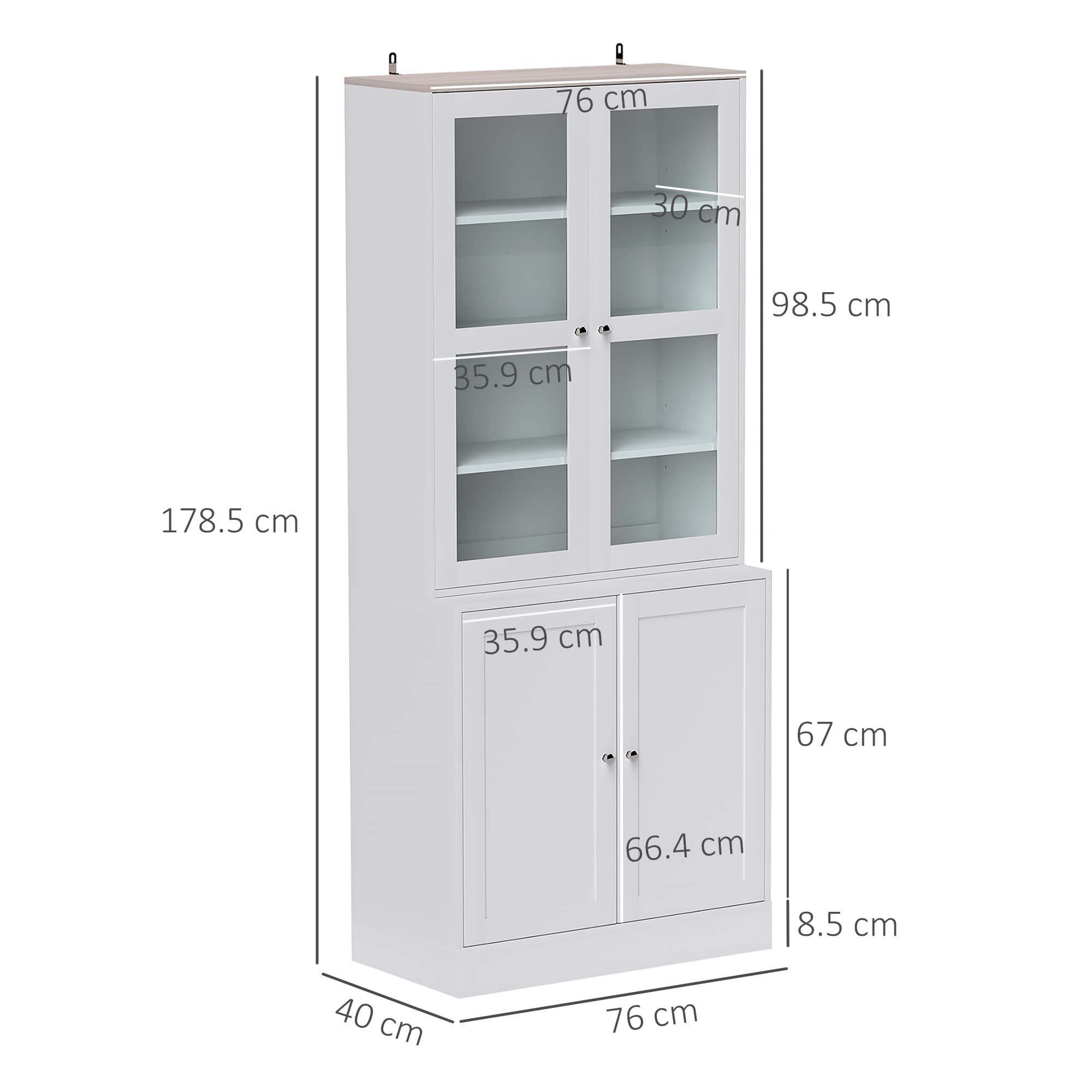 Effortless Elegance: White Double Storage Display Cabinet - image 4
