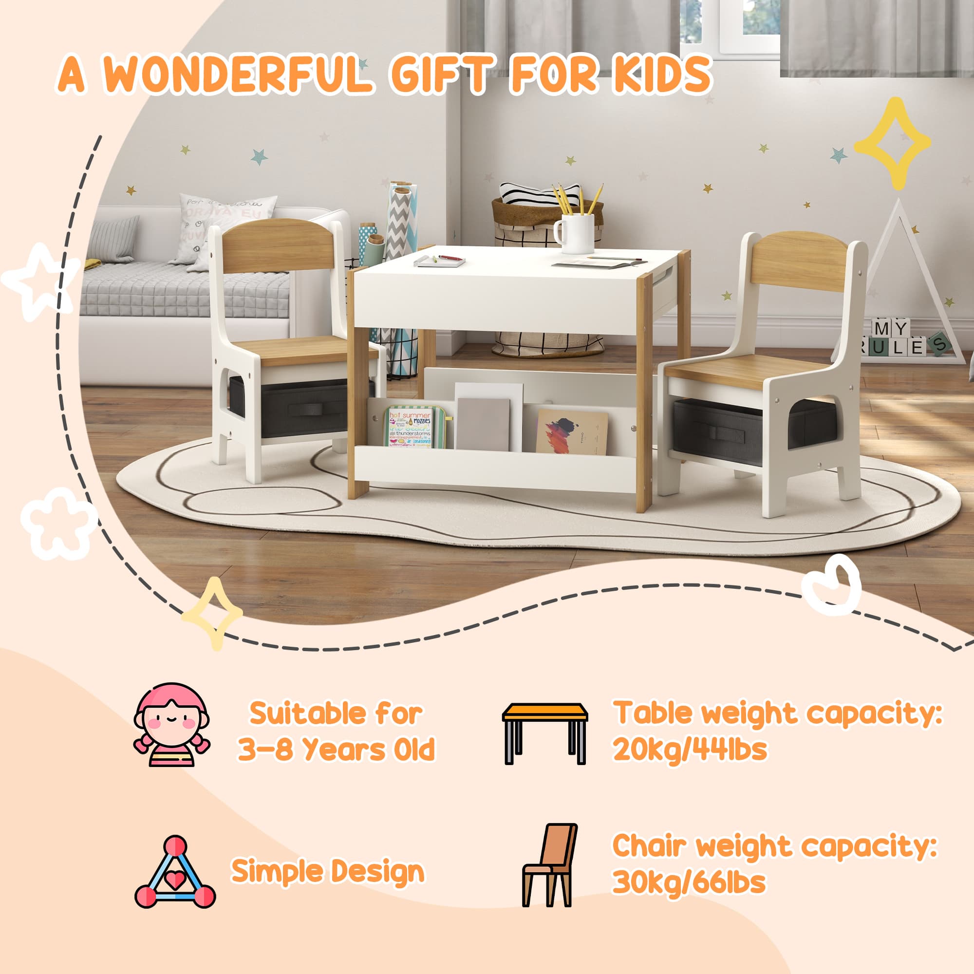 Transform Playtime with this 3-Piece Kids Table Set - image 2