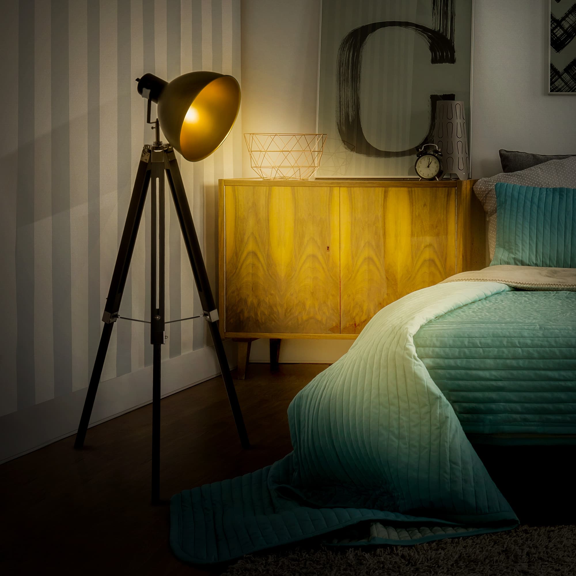 Transform Your Space with this Industrial Tripod Spotlight Lamp - image 1