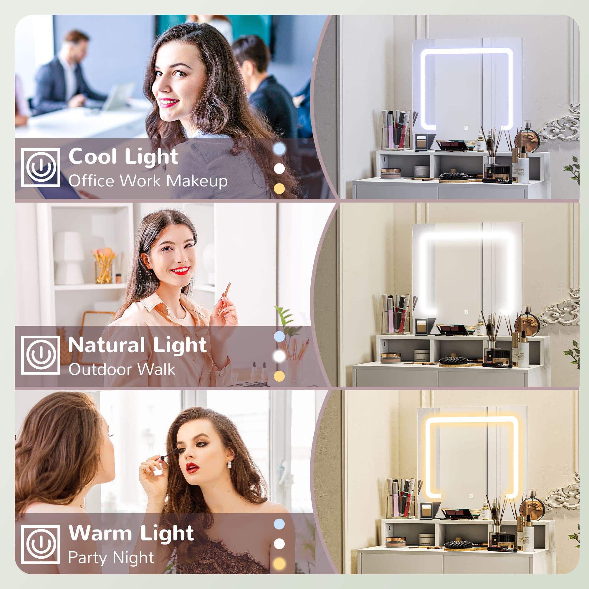 Transform Your Routine with this White LED Dressing Table - image 5