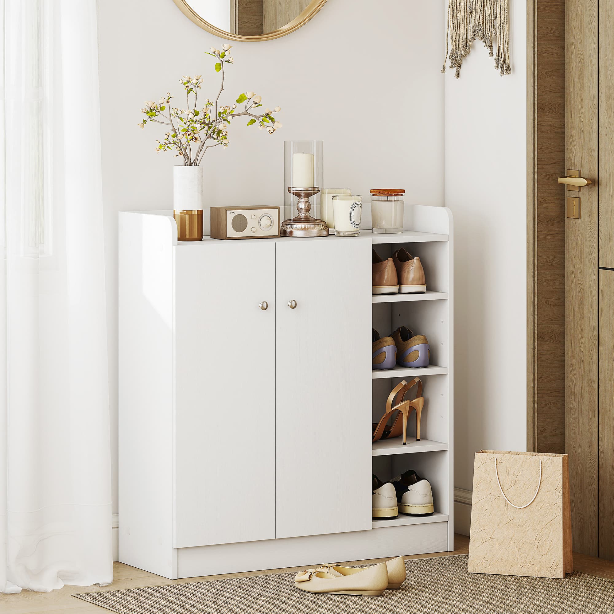 Transform Your Hallway with this Modern White Shoe Cabinet - image 2