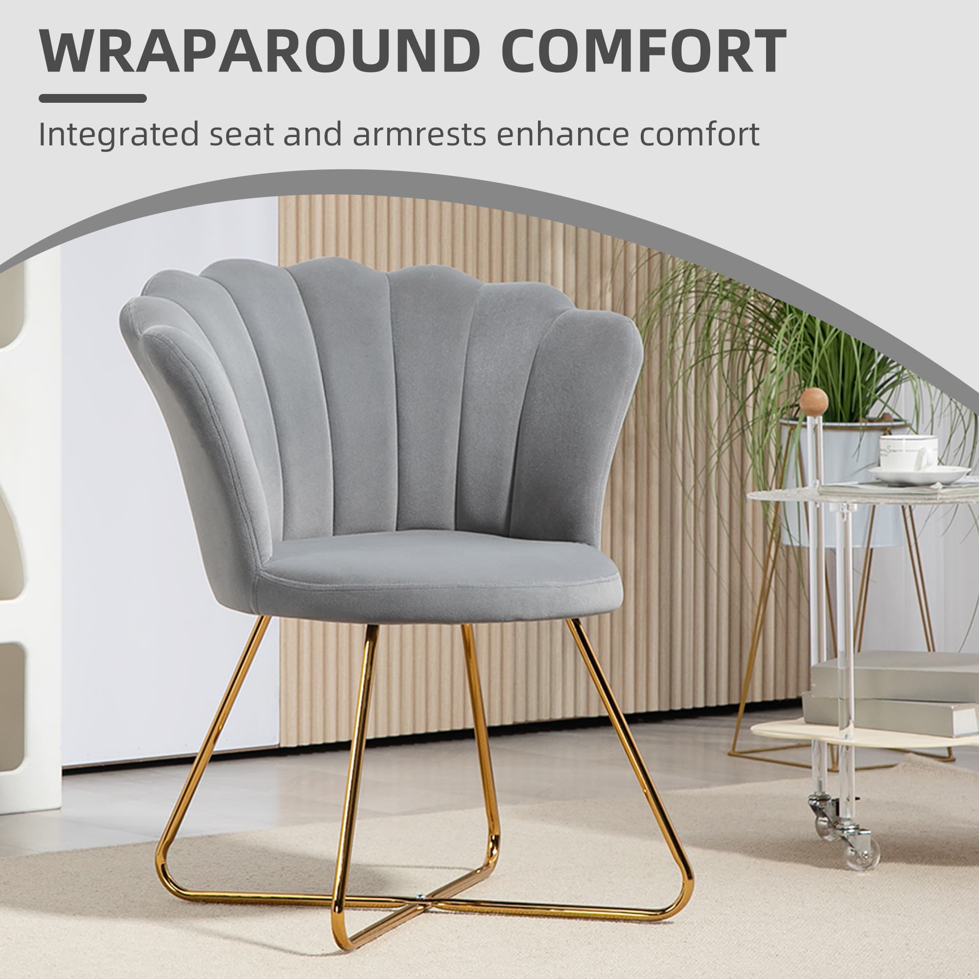 Transform Your Space with the Grey Lotus Petal Accent Chair - image 3
