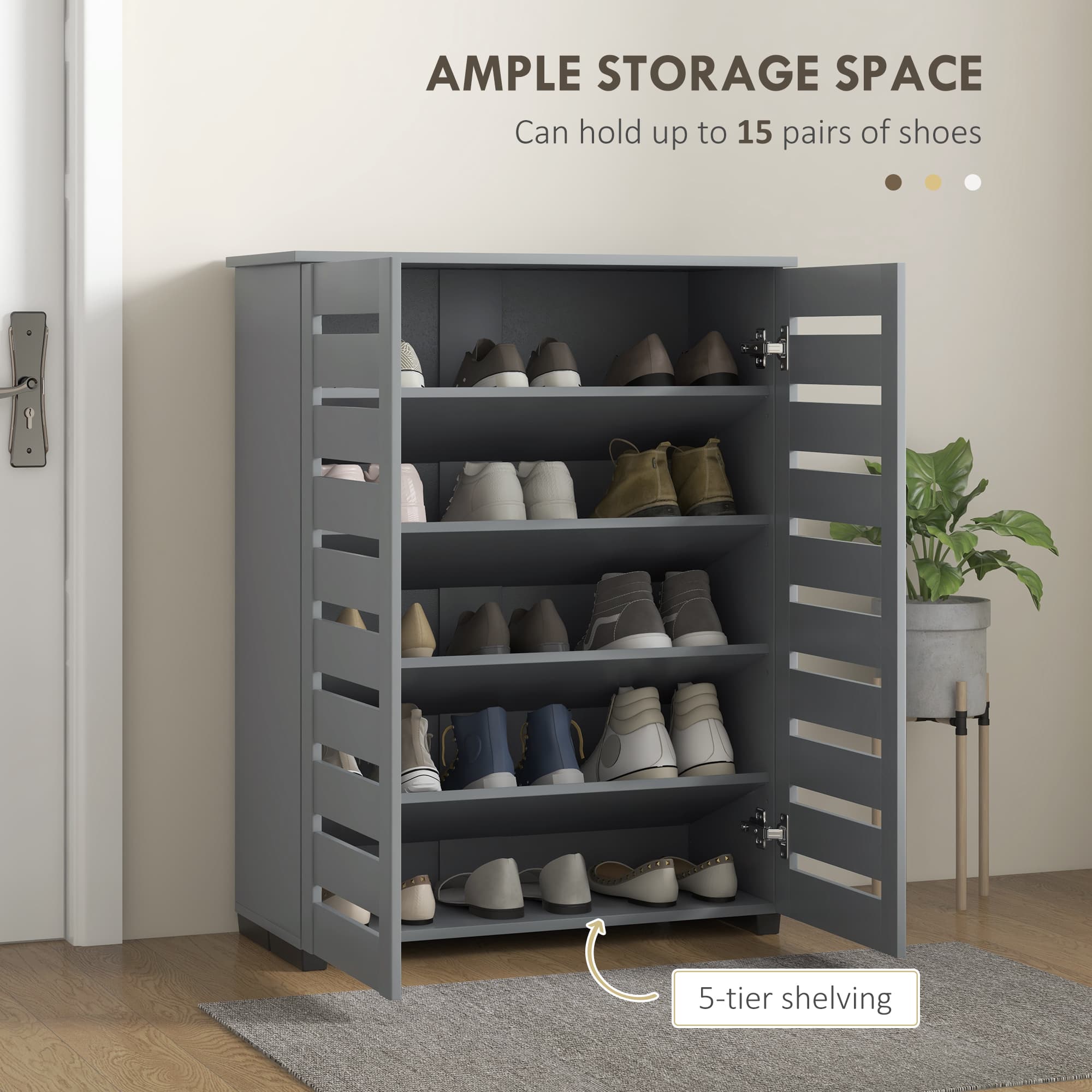 Transform Your Hallway With This Slim 5-Tier Grey Shoe Cabinet - image 1