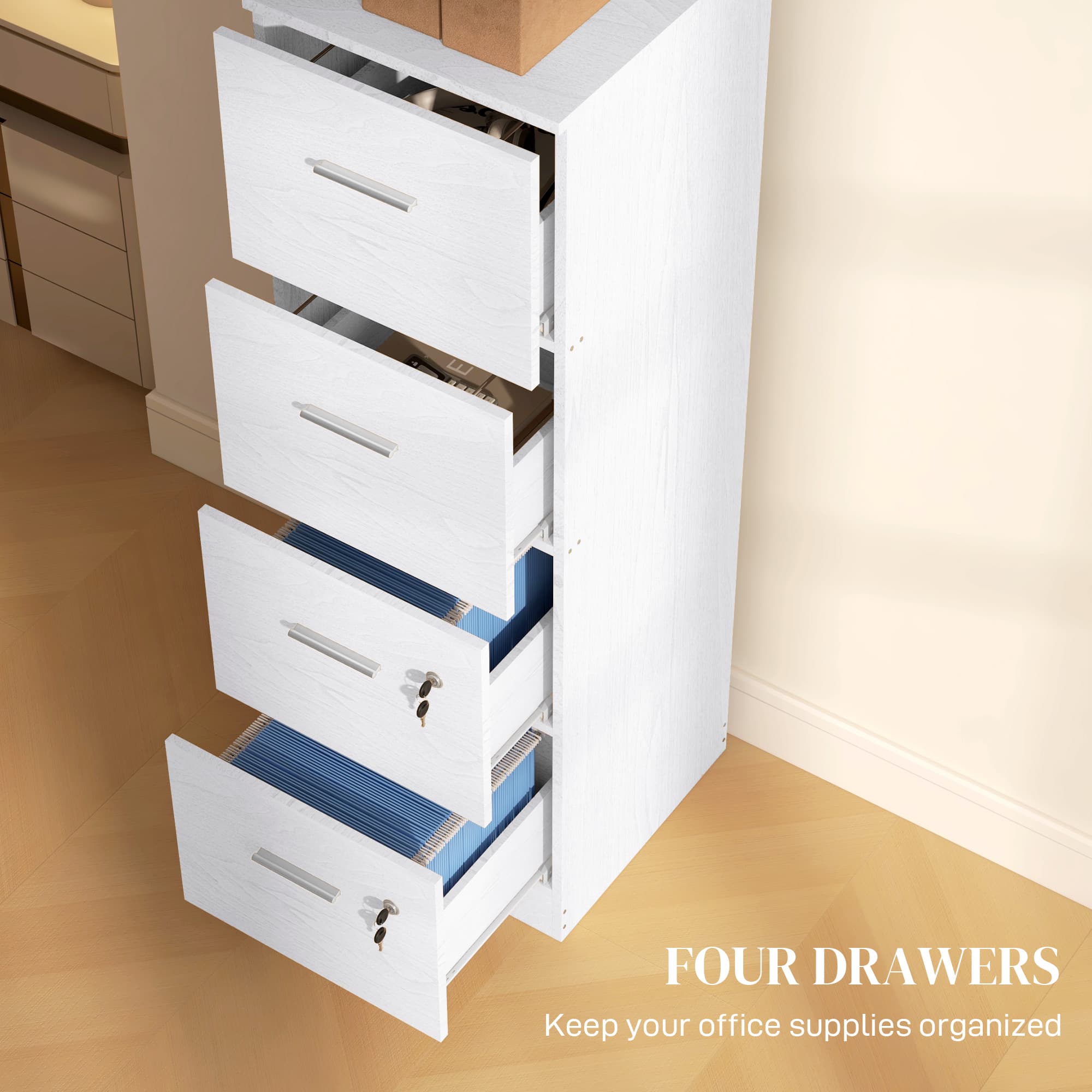 Organise Your Space with this 4-Drawer Lockable Filing Cabinet - image 4