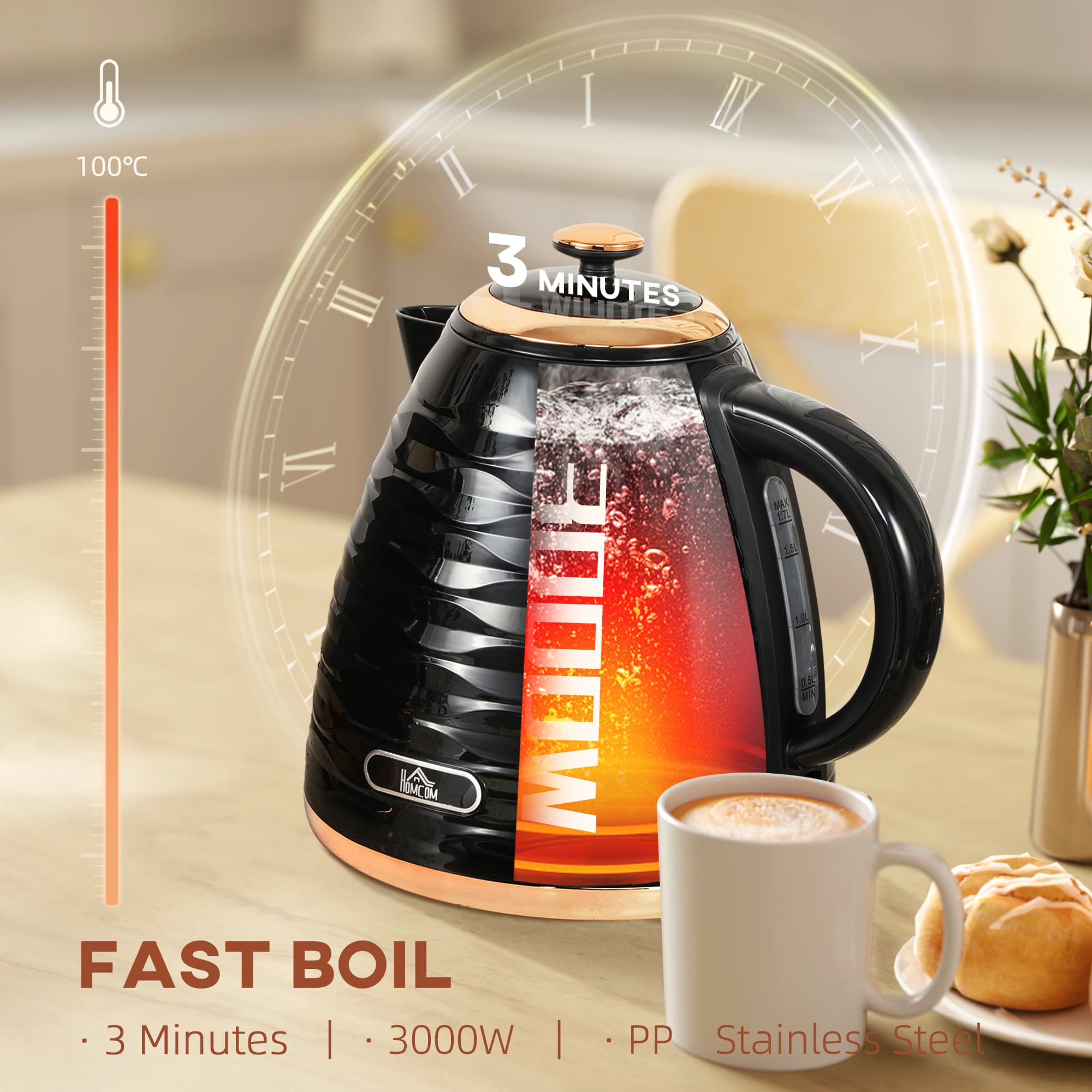 Fast-boiling kettle for quick teas and coffees at home - image 3