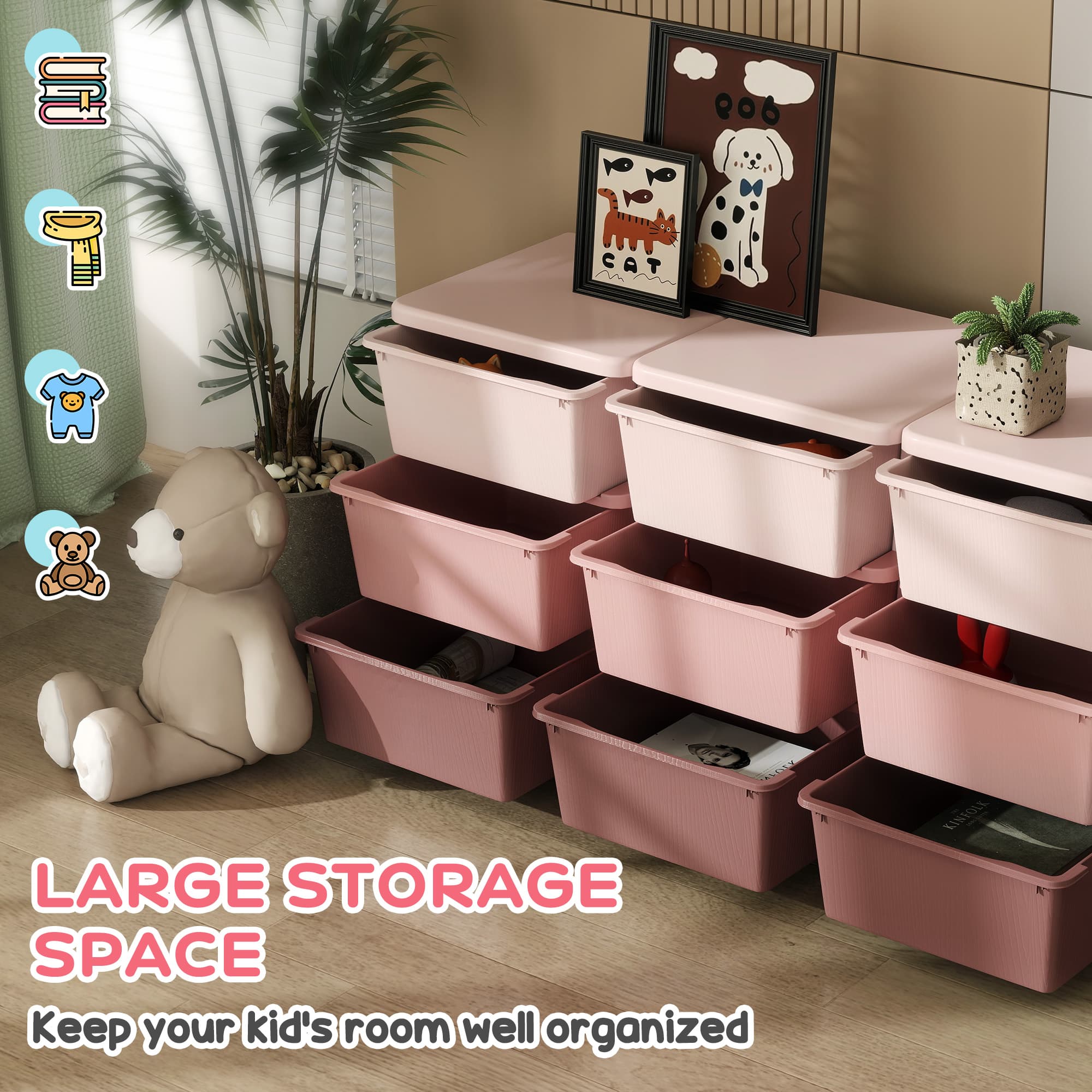 Transform Their Playroom with this Pink 9-Drawer Storage Unit - image 3