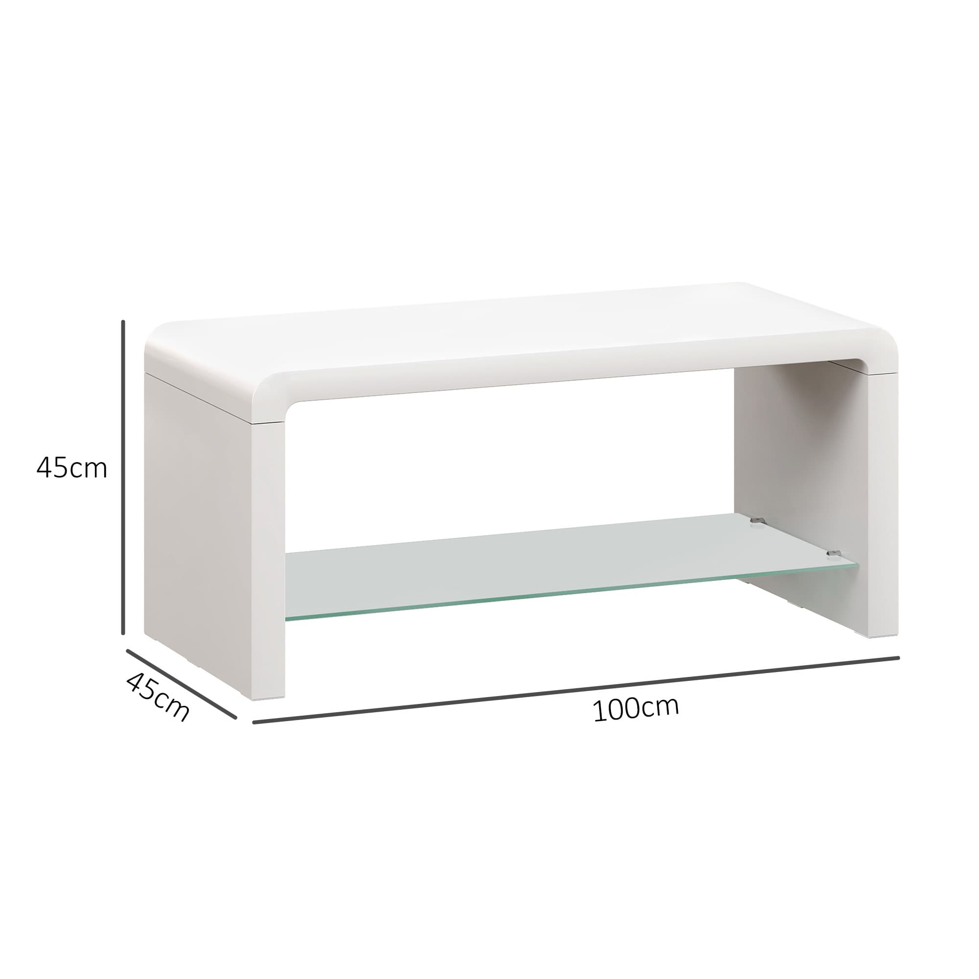 Effortless Style: Curved White High Gloss Coffee Table - image 1