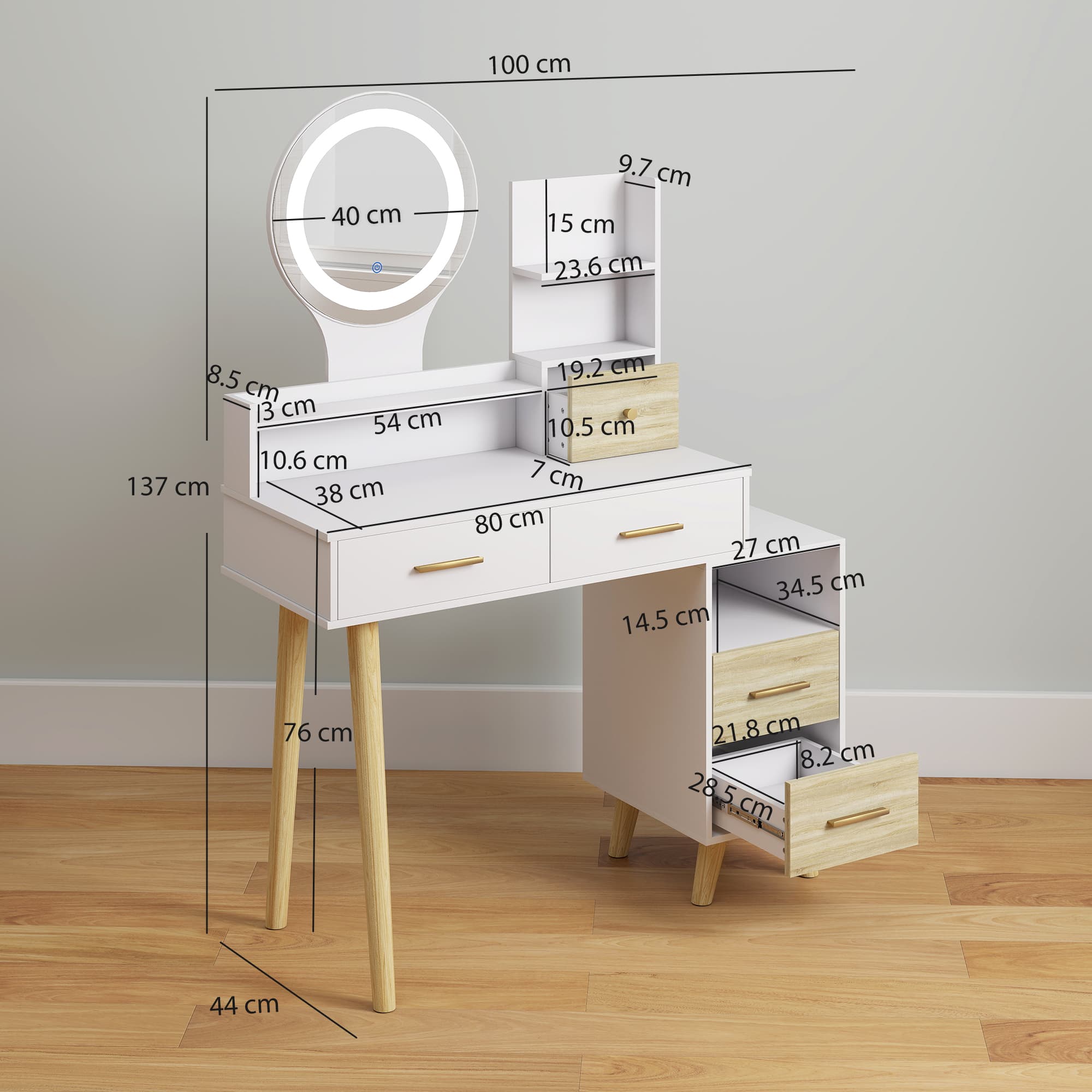 Transform Your Routine with this White LED Dressing Table - image 4