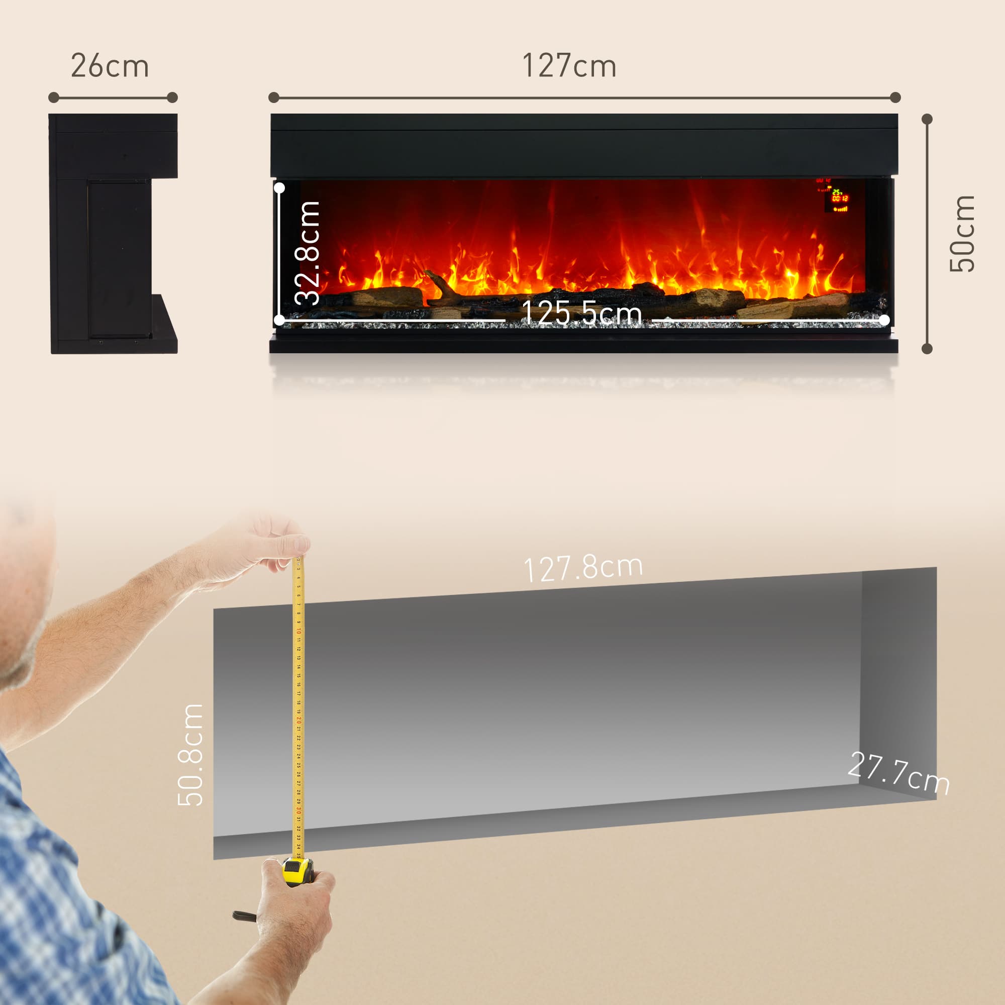Transform Your Space with this 127cm Panoramic Electric Fire - image 2