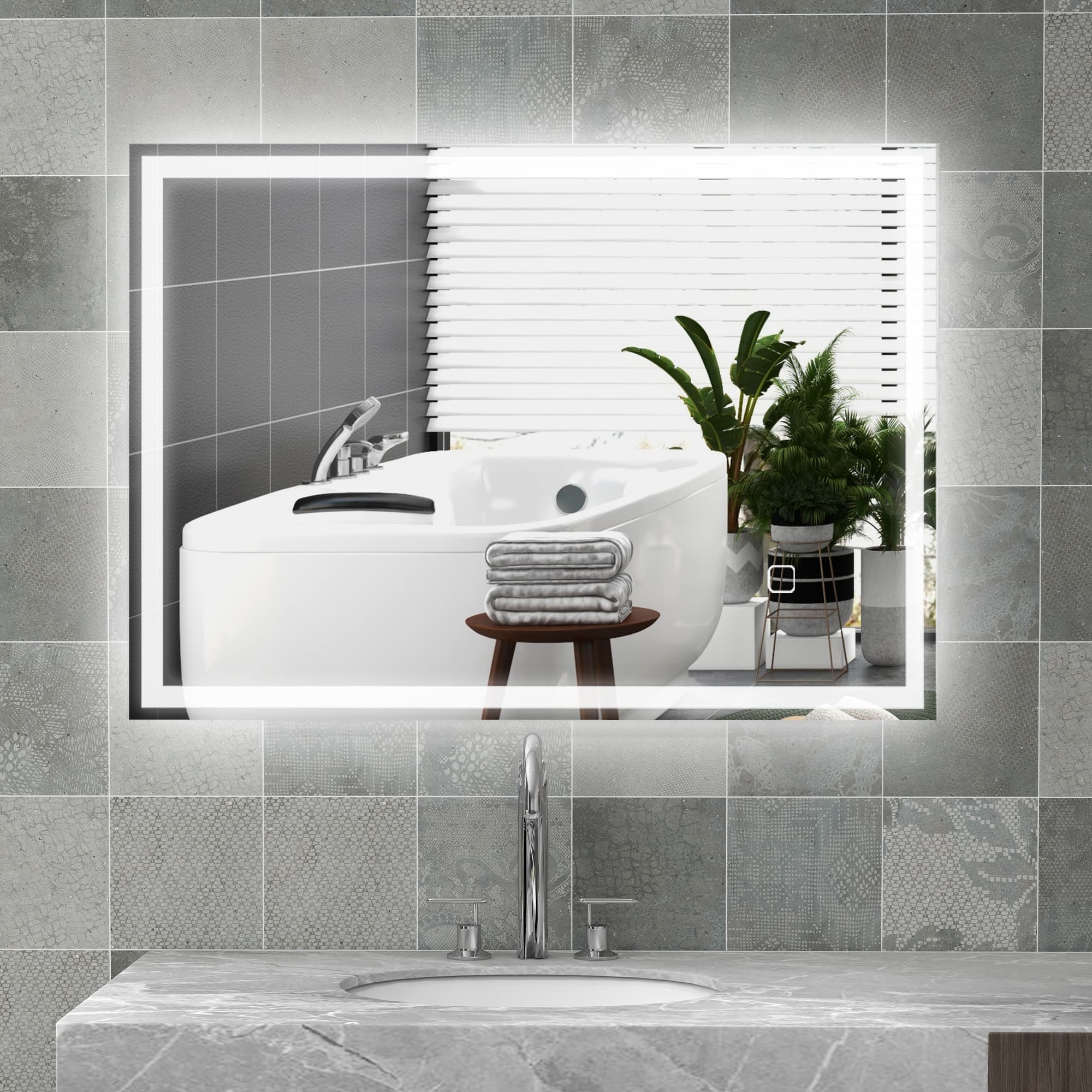 LED Bathroom Mirror with Touch Dimmer and Anti-Fog - image 1