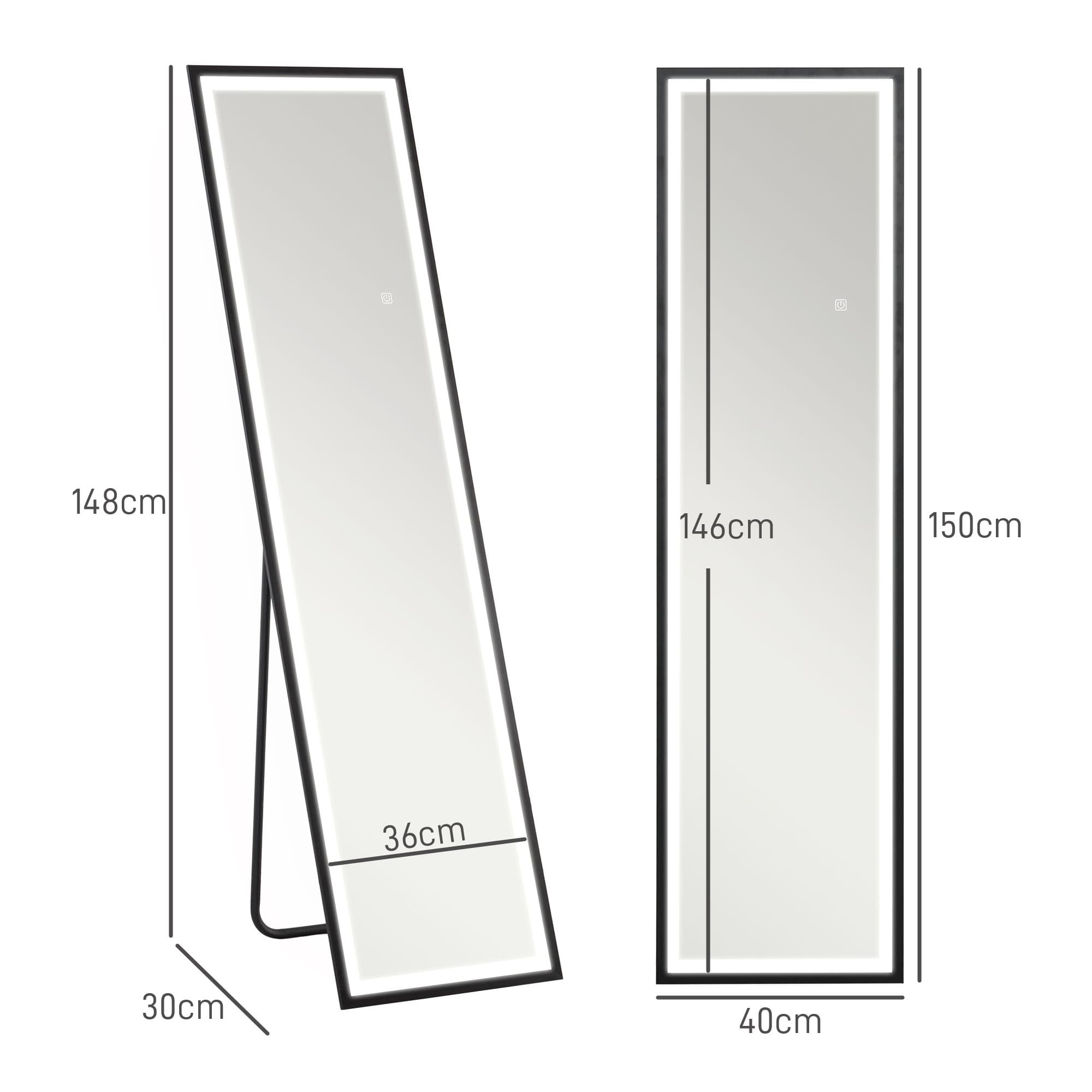 Transform Your Space With This Black Full Length LED Mirror - image 3