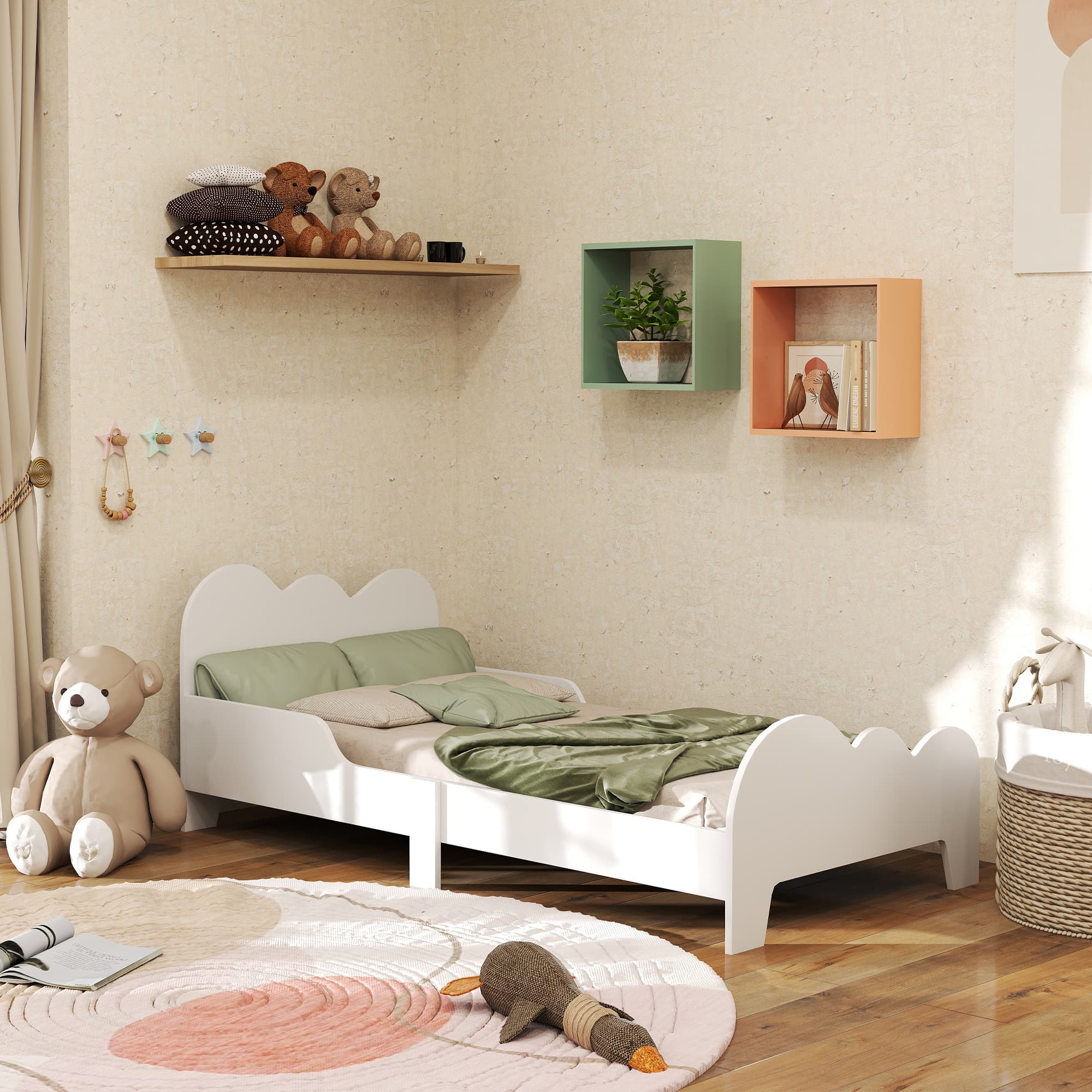 Transform Their Room with this Safe Cloud Toddler Bed - White