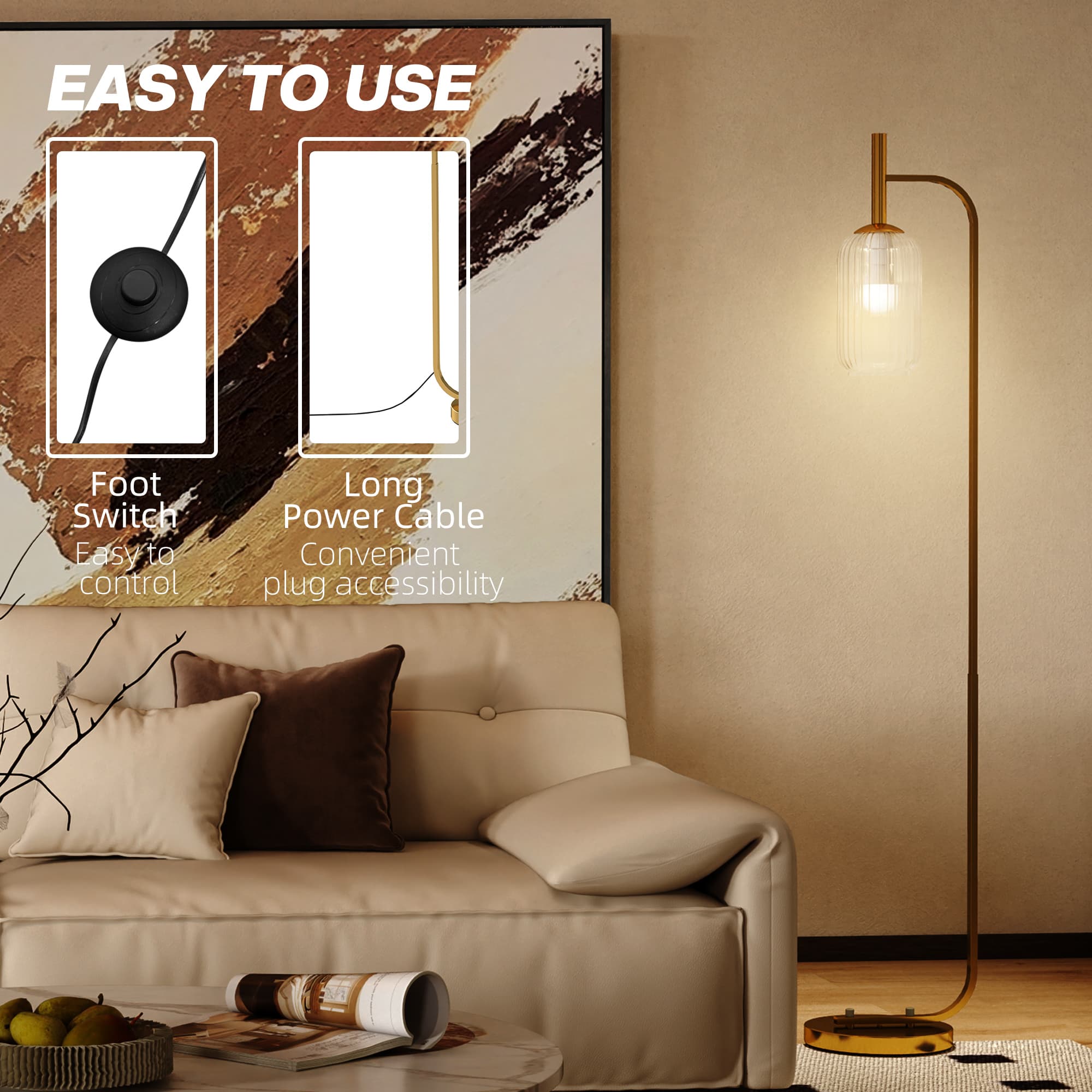 Transform Your Space with this Modern Gold Floor Lamp - image 1