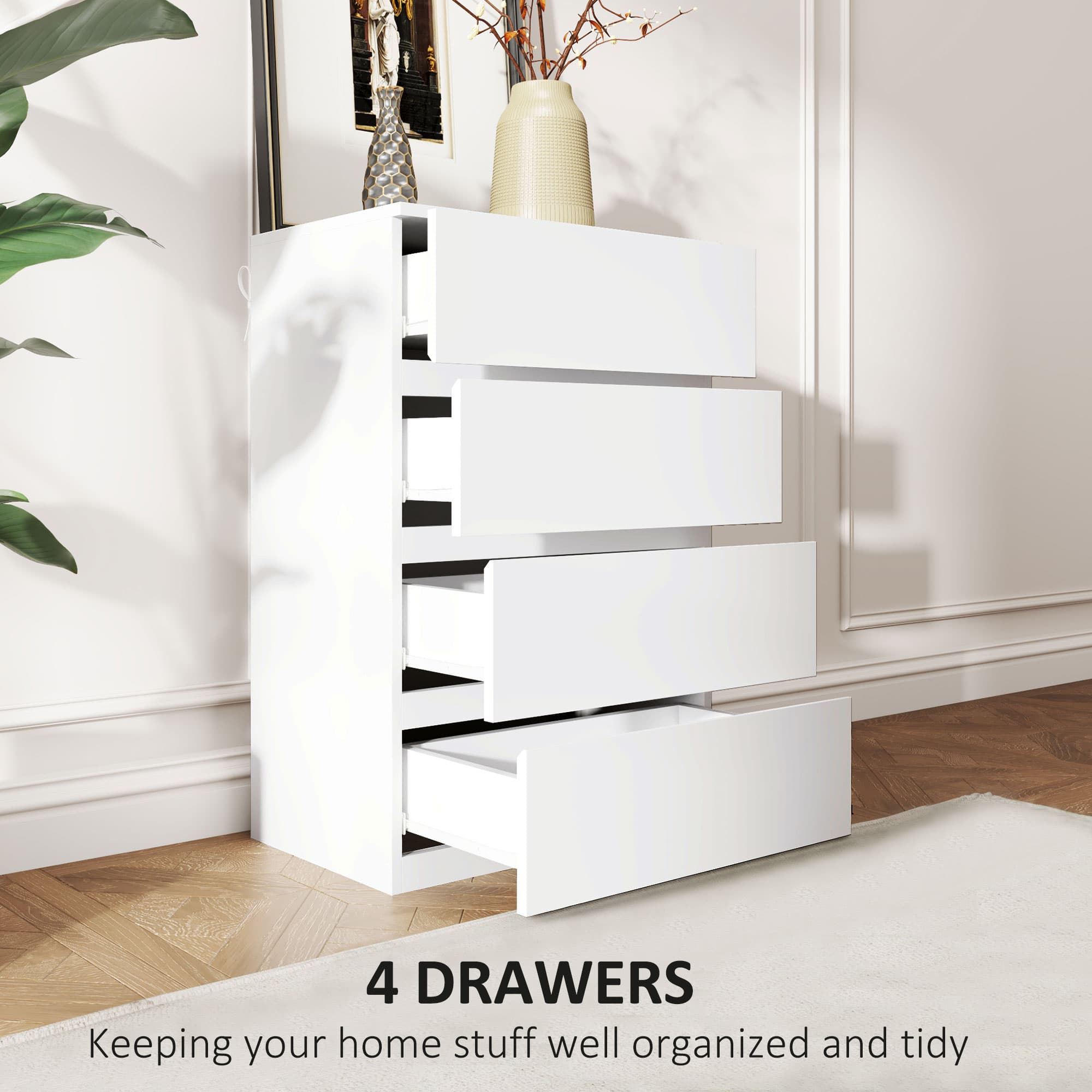 Modern White 4-Drawer Chest for Effortless Organisation - image 1