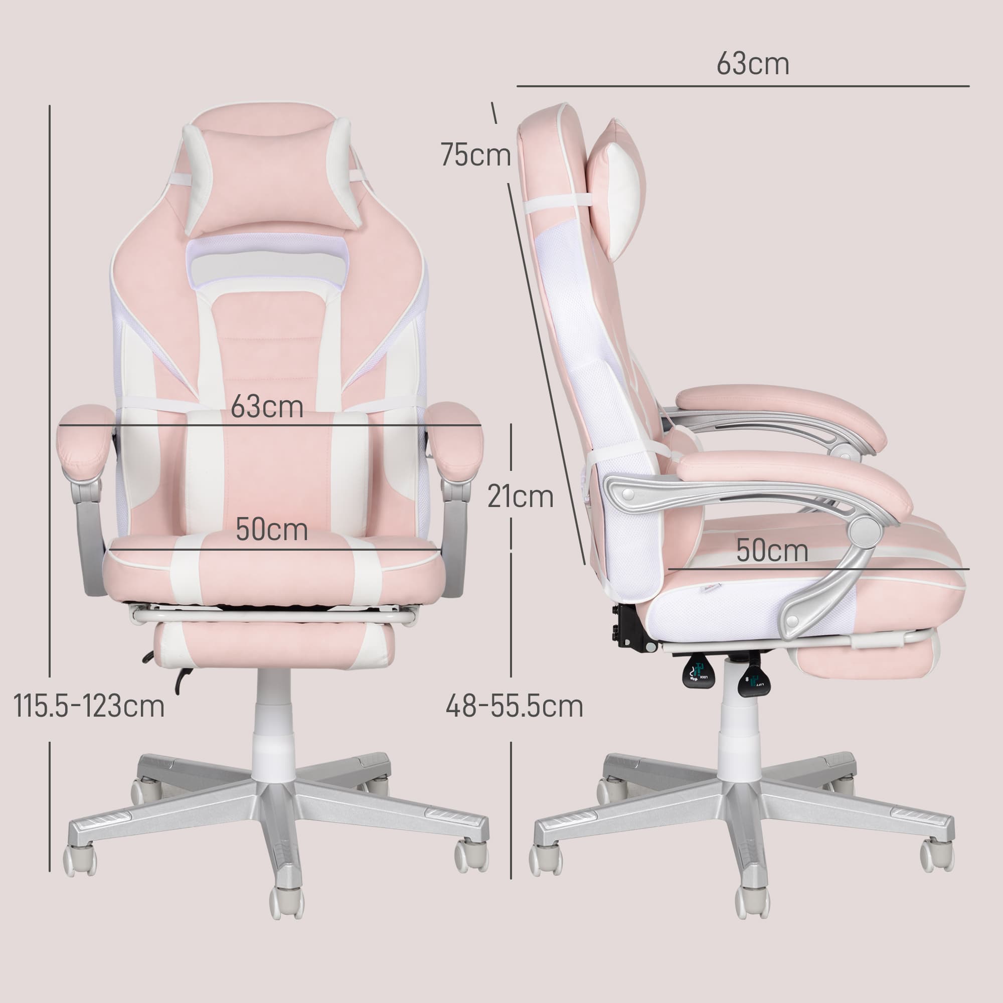 Transform Your Setup with this Pink Reclining Gaming Chair - image 4