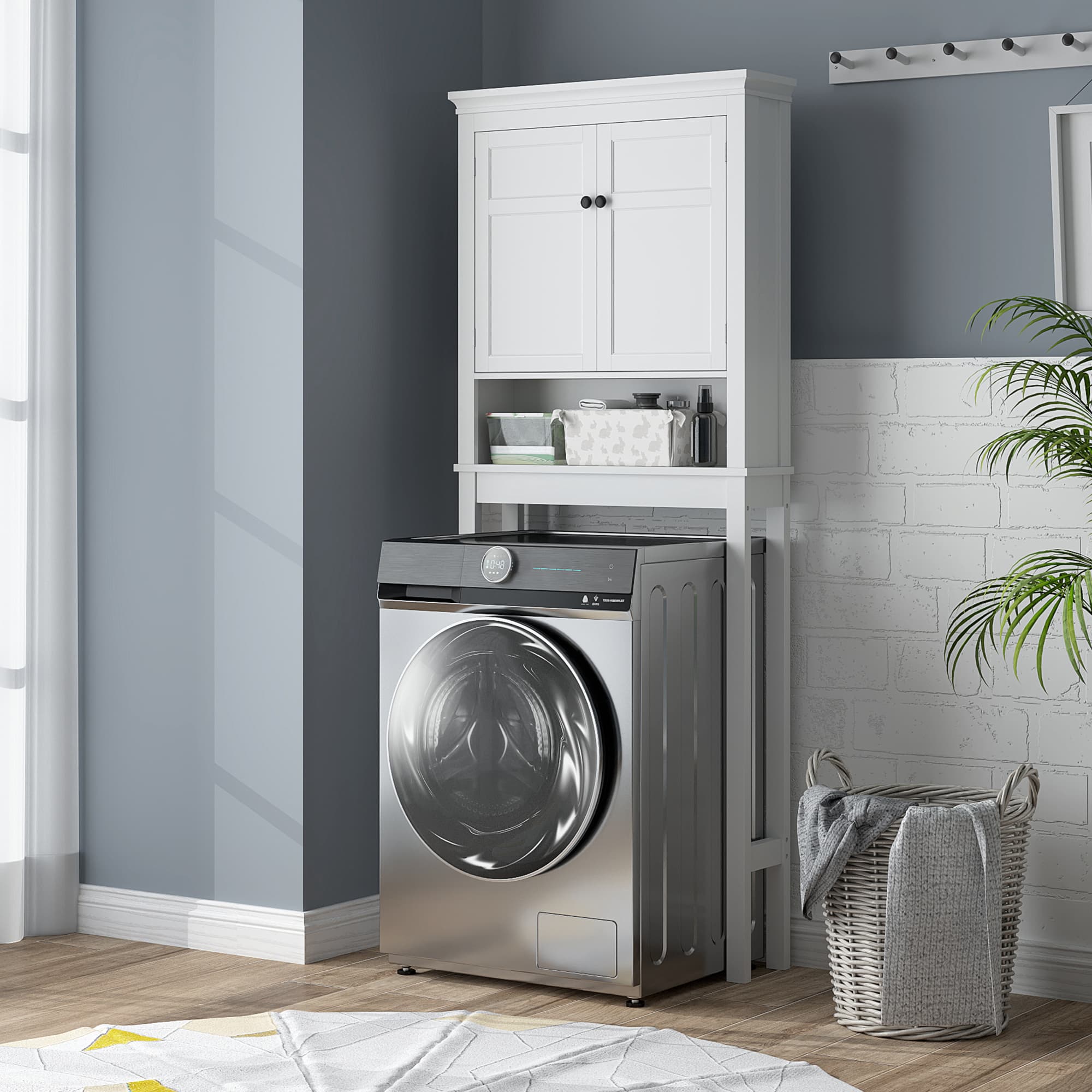 Over-Toilet Storage Cabinet with Shelves – White - image 2