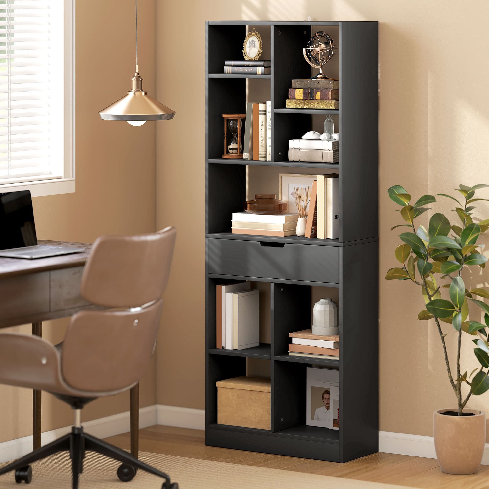 Transform Your Space with this Tall Black Freestanding Bookcase - image 4