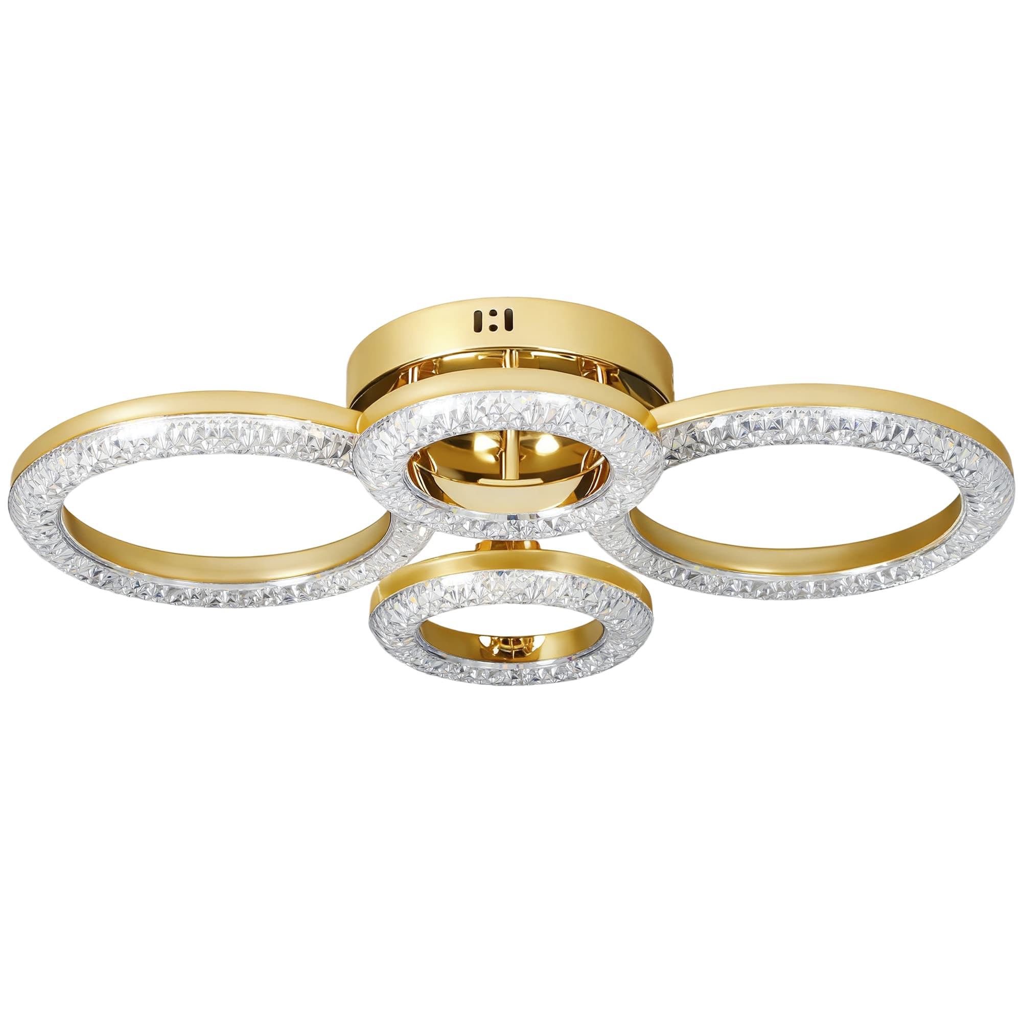 Modern 4-Ring Gold LED Ceiling Light for Effortless Ambience - Gold Tone