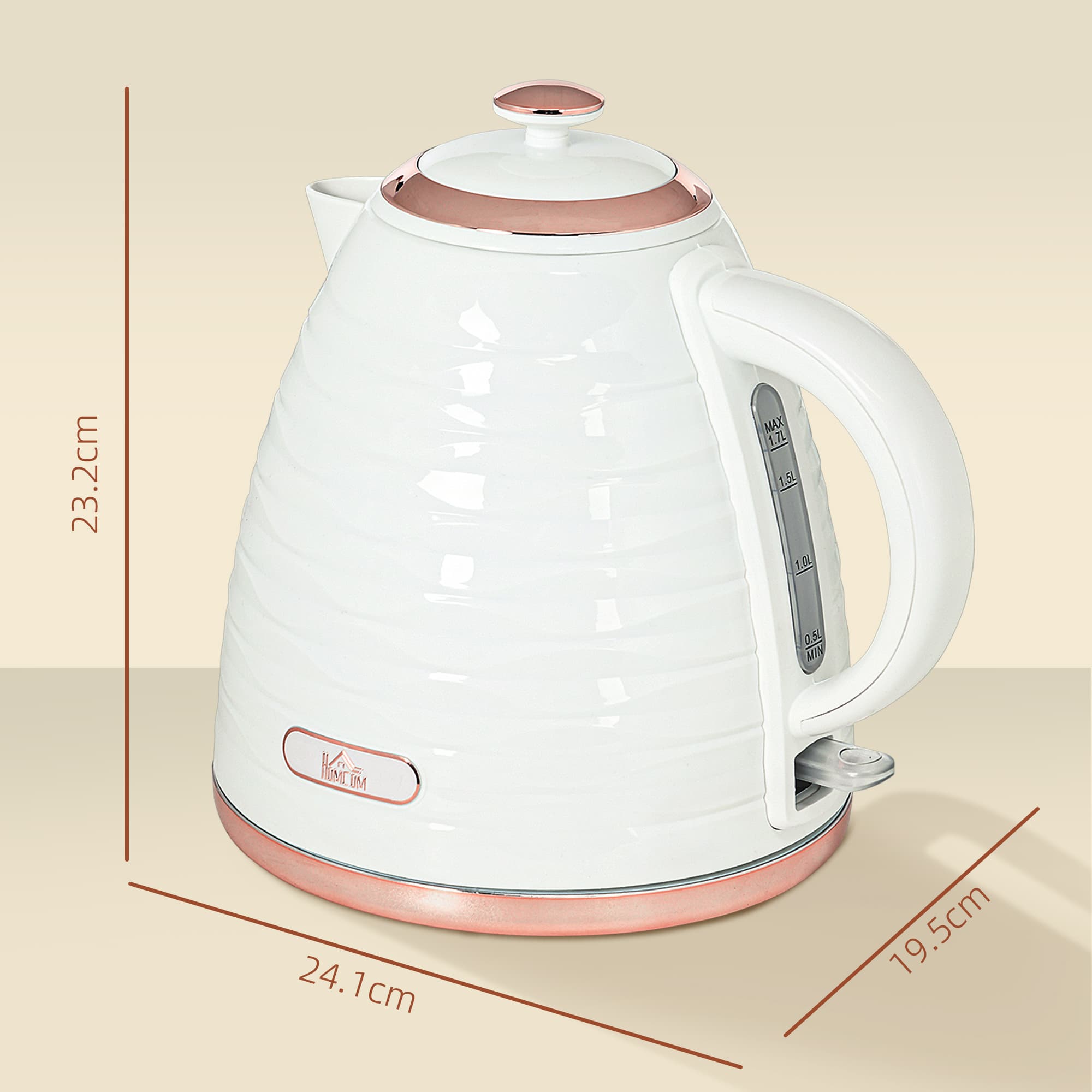 Cream 3kW Rapid Boil Kettle with Rose Gold Detail - image 8