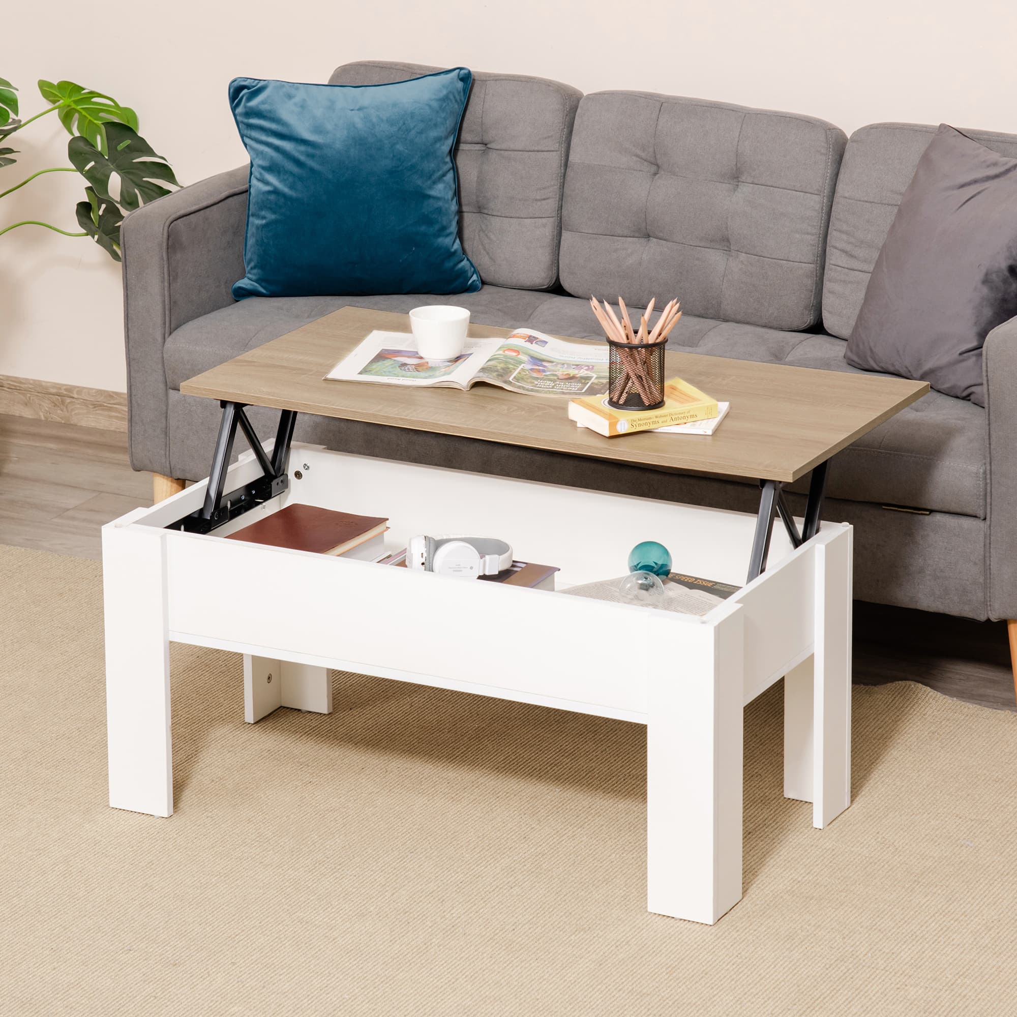 Effortless Lift Top Coffee Table with Hidden Storage - image 5