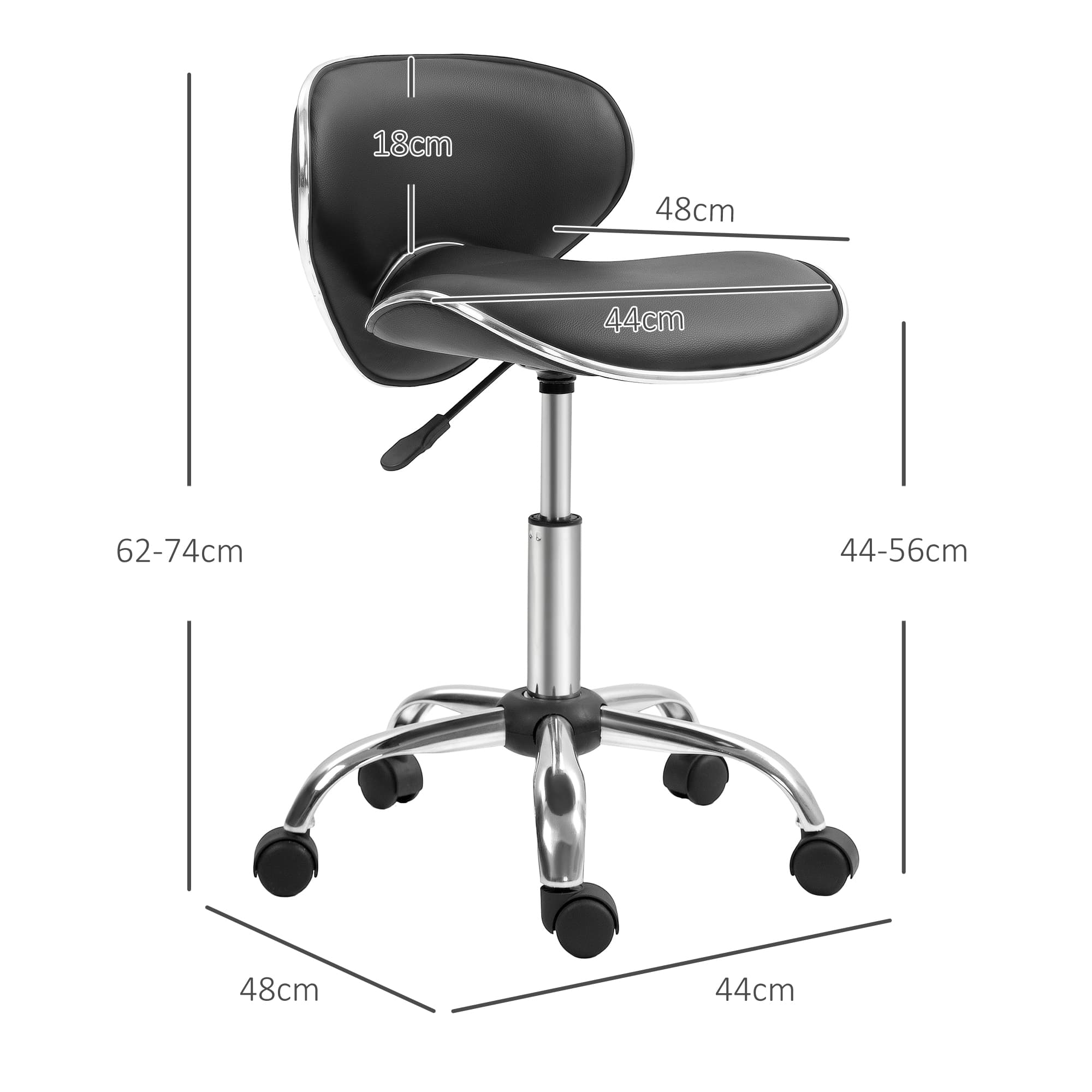 Transform Your Workspace with this Adjustable Black Salon Stool - image 1