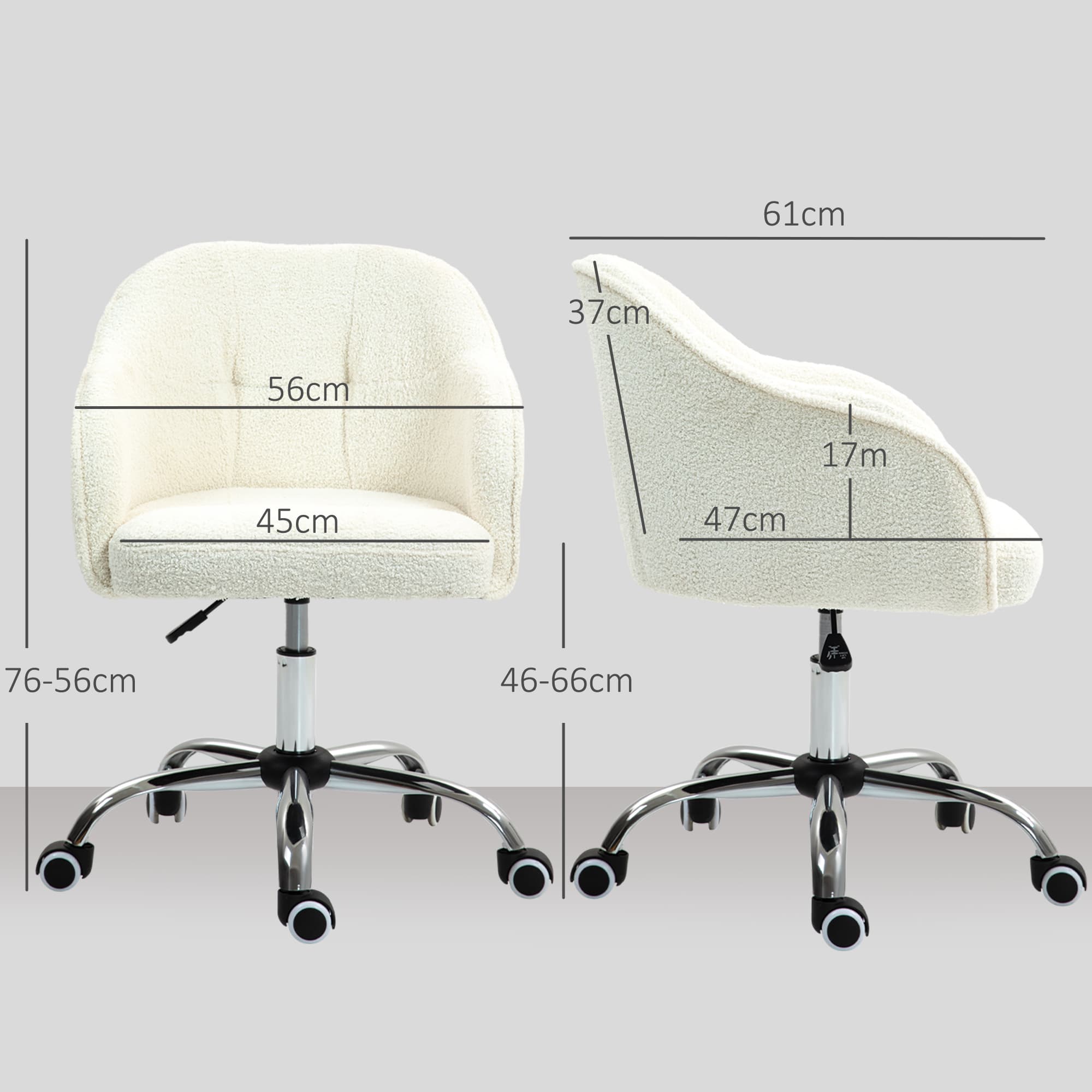 Cream Teddy Fleece Office Chair for Effortless Comfort - image 3