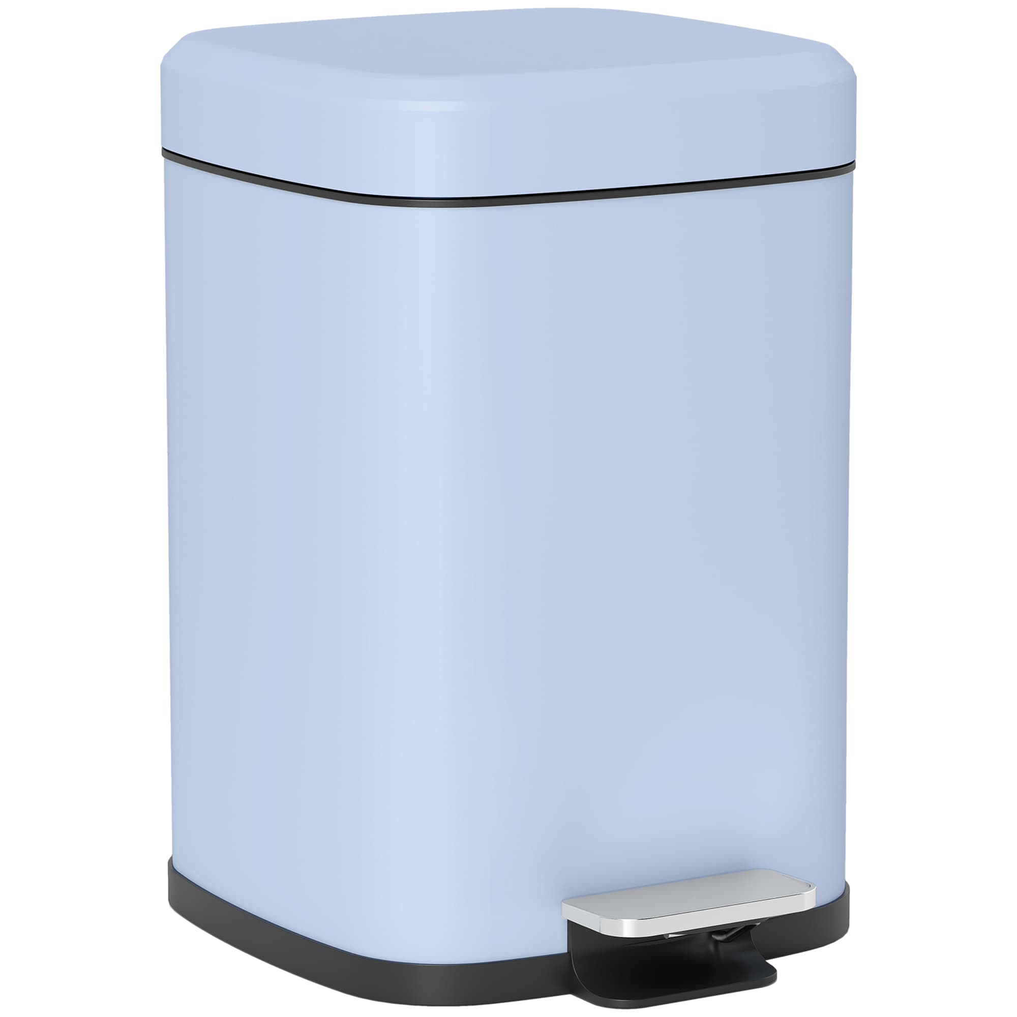 12L Light Blue Boxy Metal Kitchen Pedal Bin - image 8