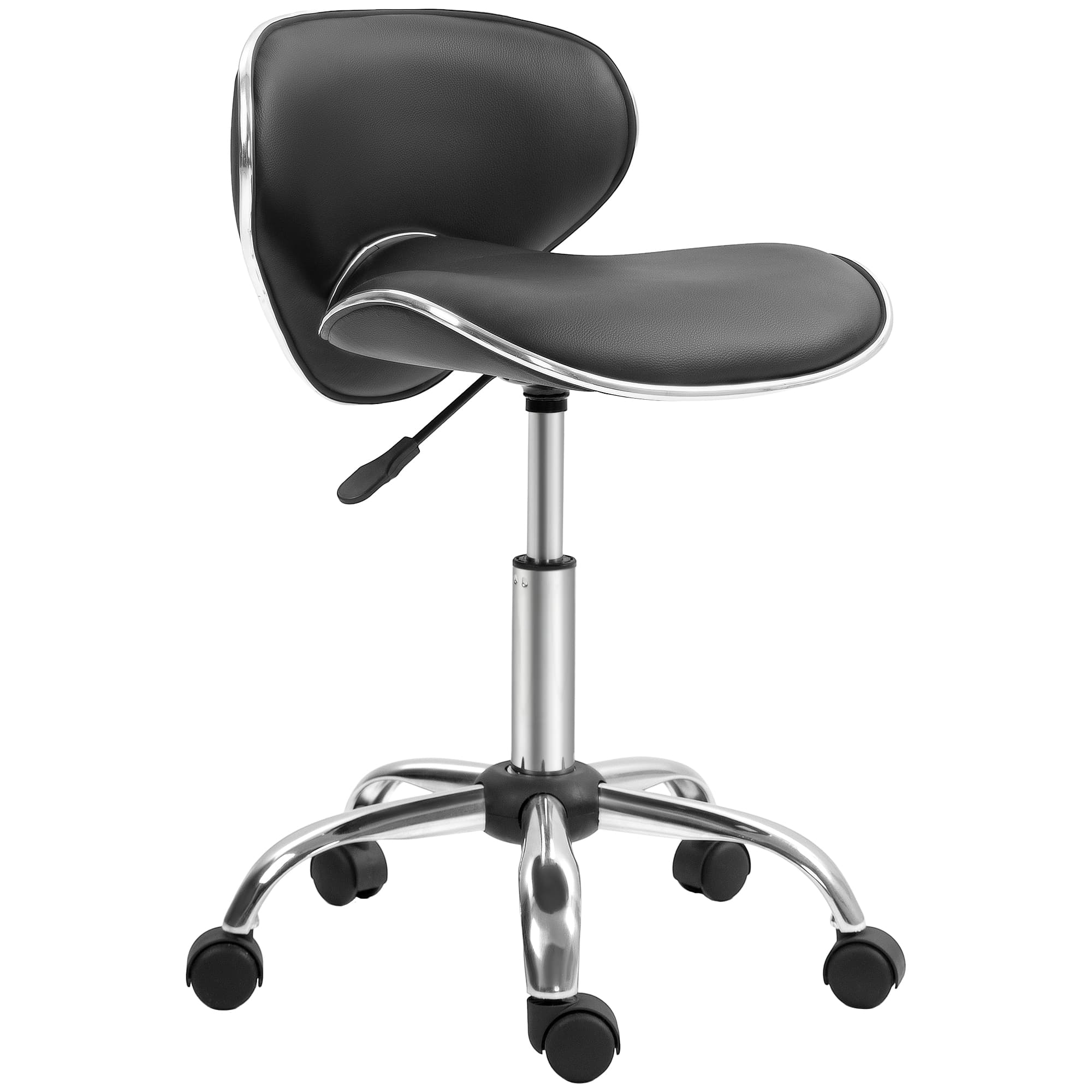 Transform Your Workspace with this Adjustable Black Salon Stool - Black