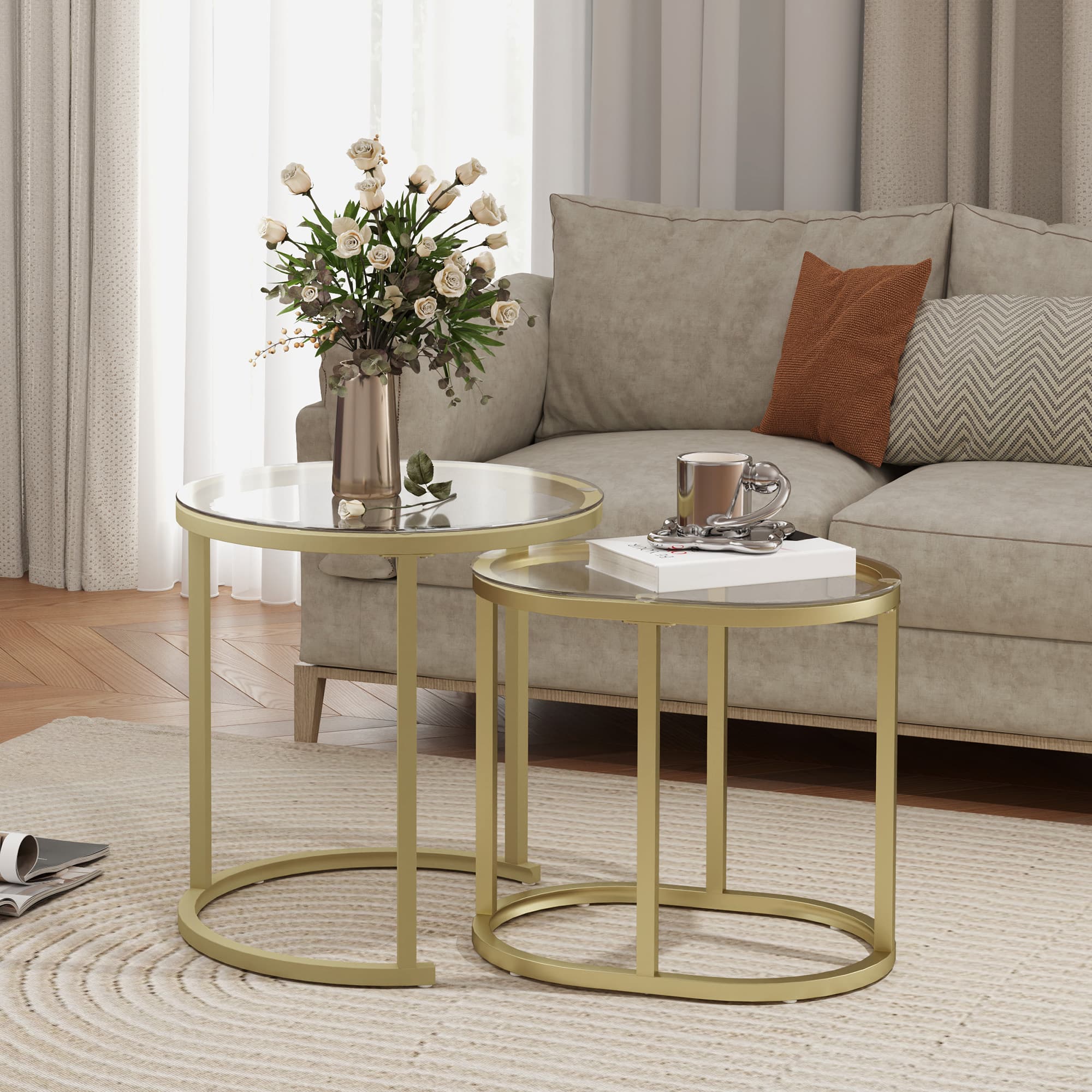 Transform Your Lounge with this Modern Glass Nest of Tables - image 1