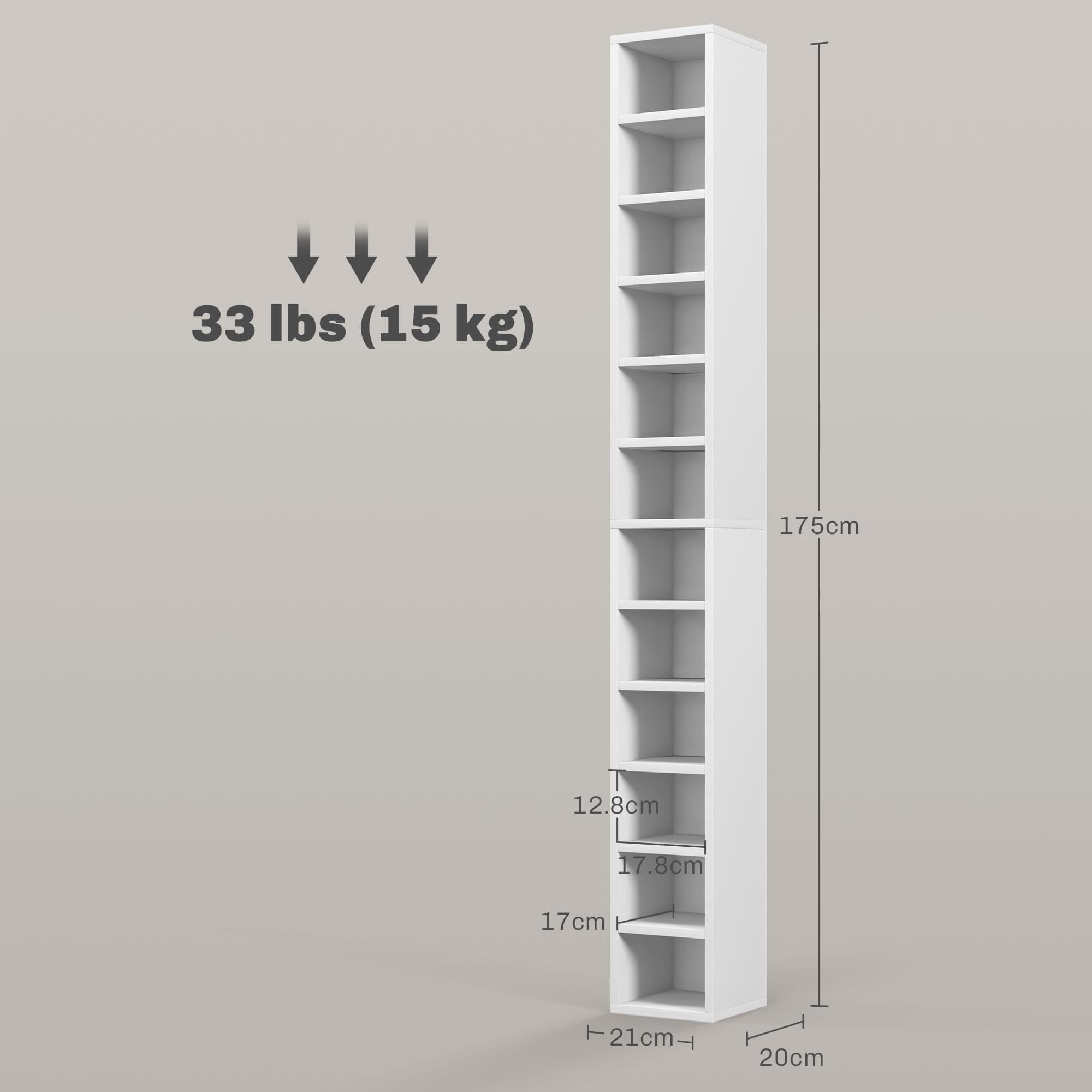 White Tall CD Tower — 204-Disc 12-Tier Media Storage - image 4