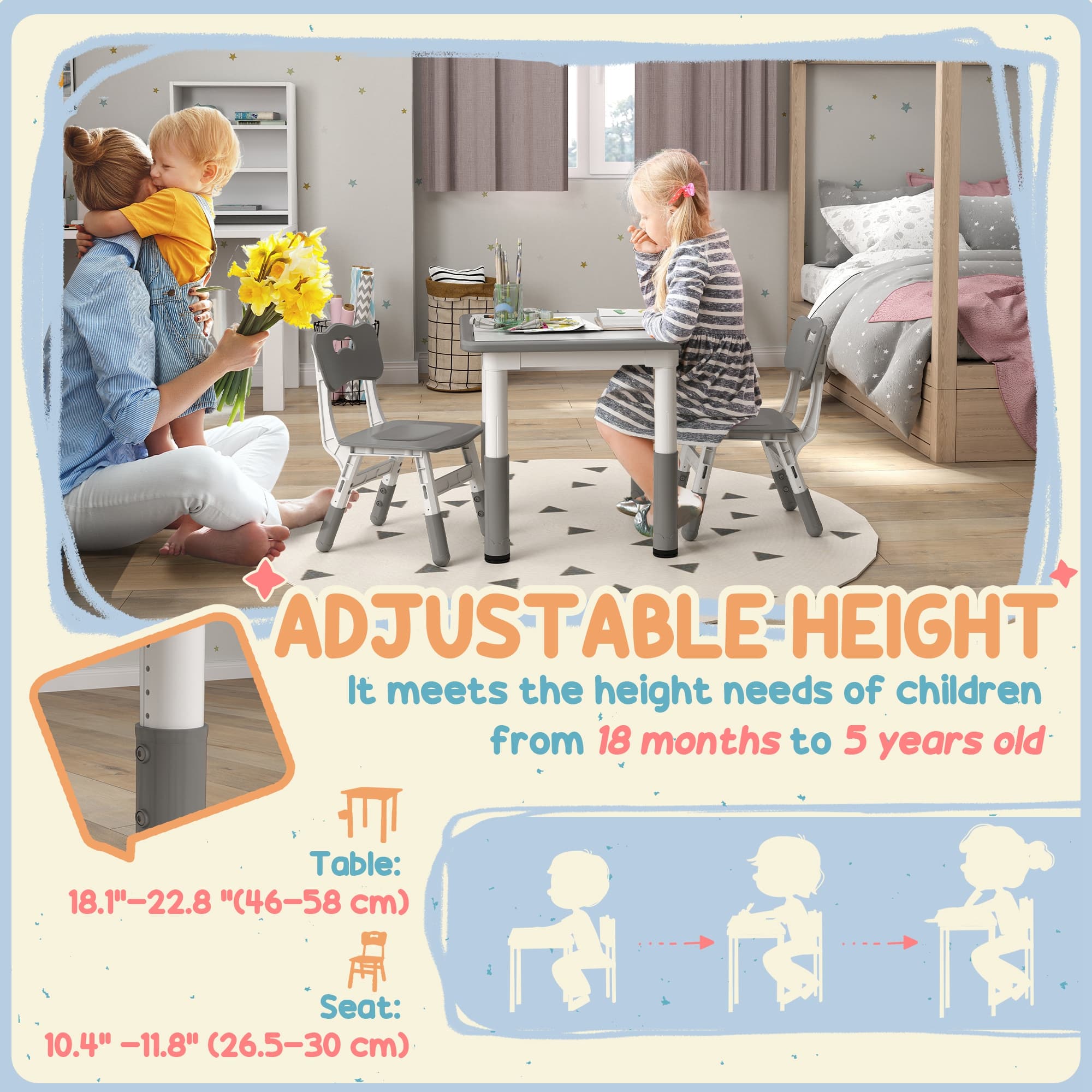 Transform Playtime with this Height Adjustable Toddler Table Set - image 4