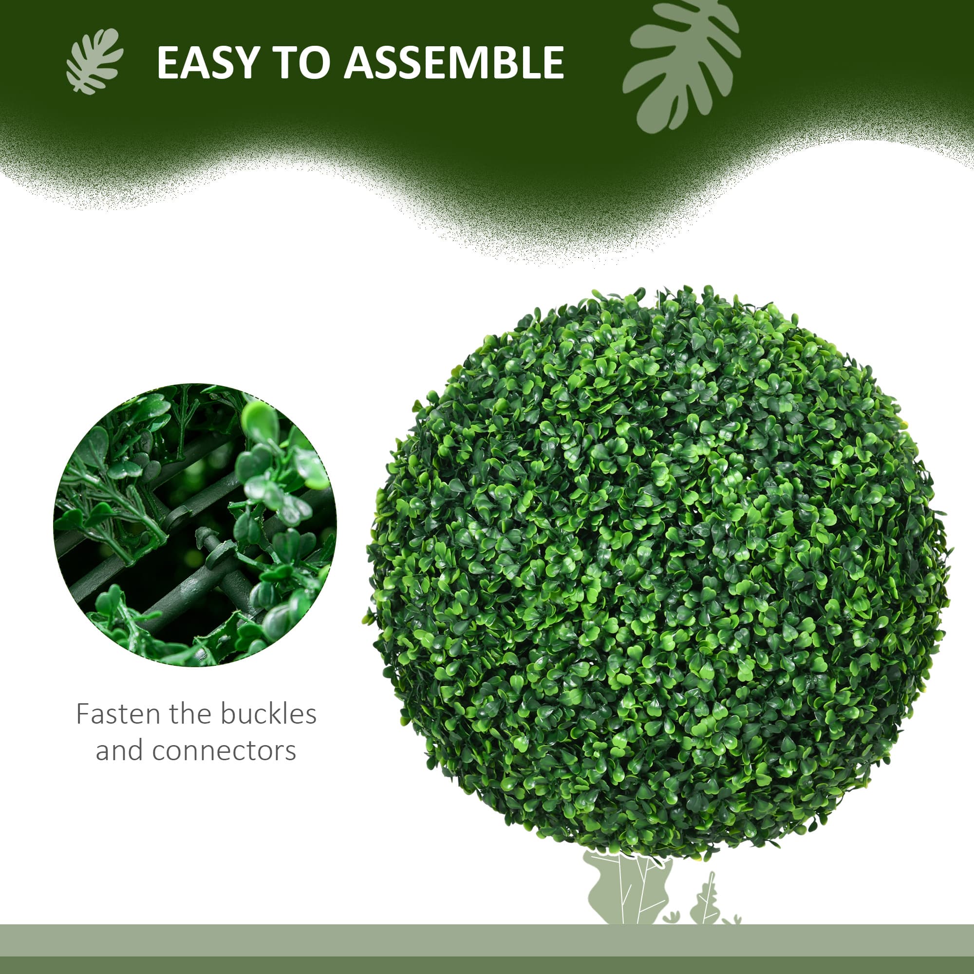 Set of Two 40cm Artificial Boxwood Balls - image 10