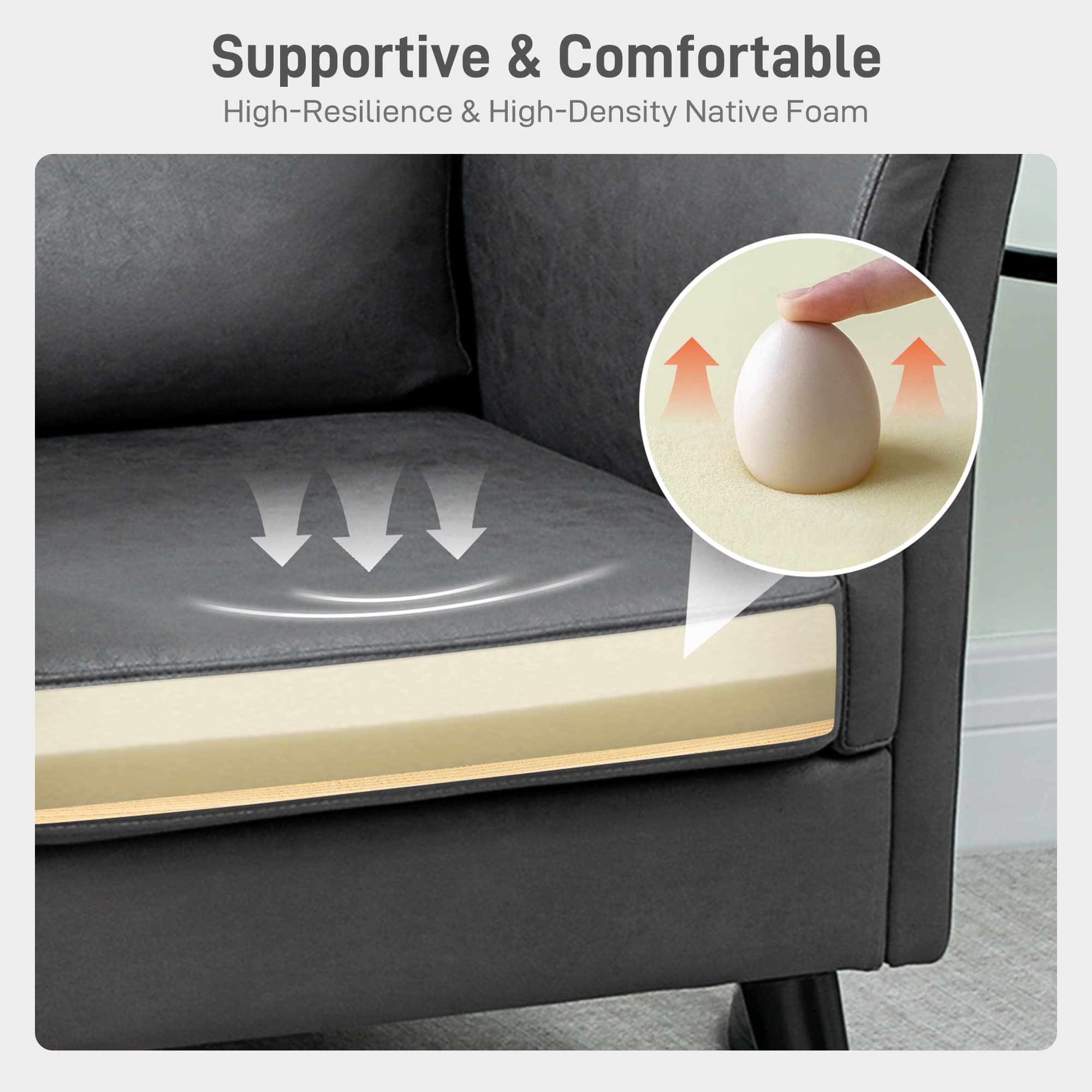 Premium Grey Leathaire Two-Seater Sofa for Effortless Comfort - image 2