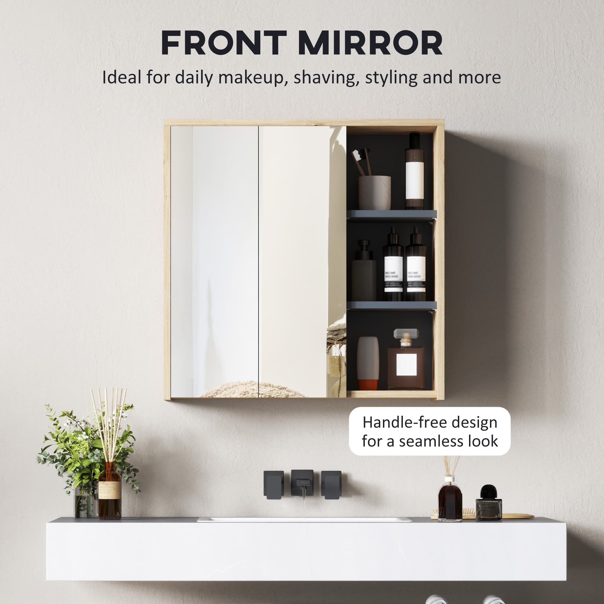 Transform Your Bathroom with this Natural Wood-Effect Mirror Cabinet - image 3