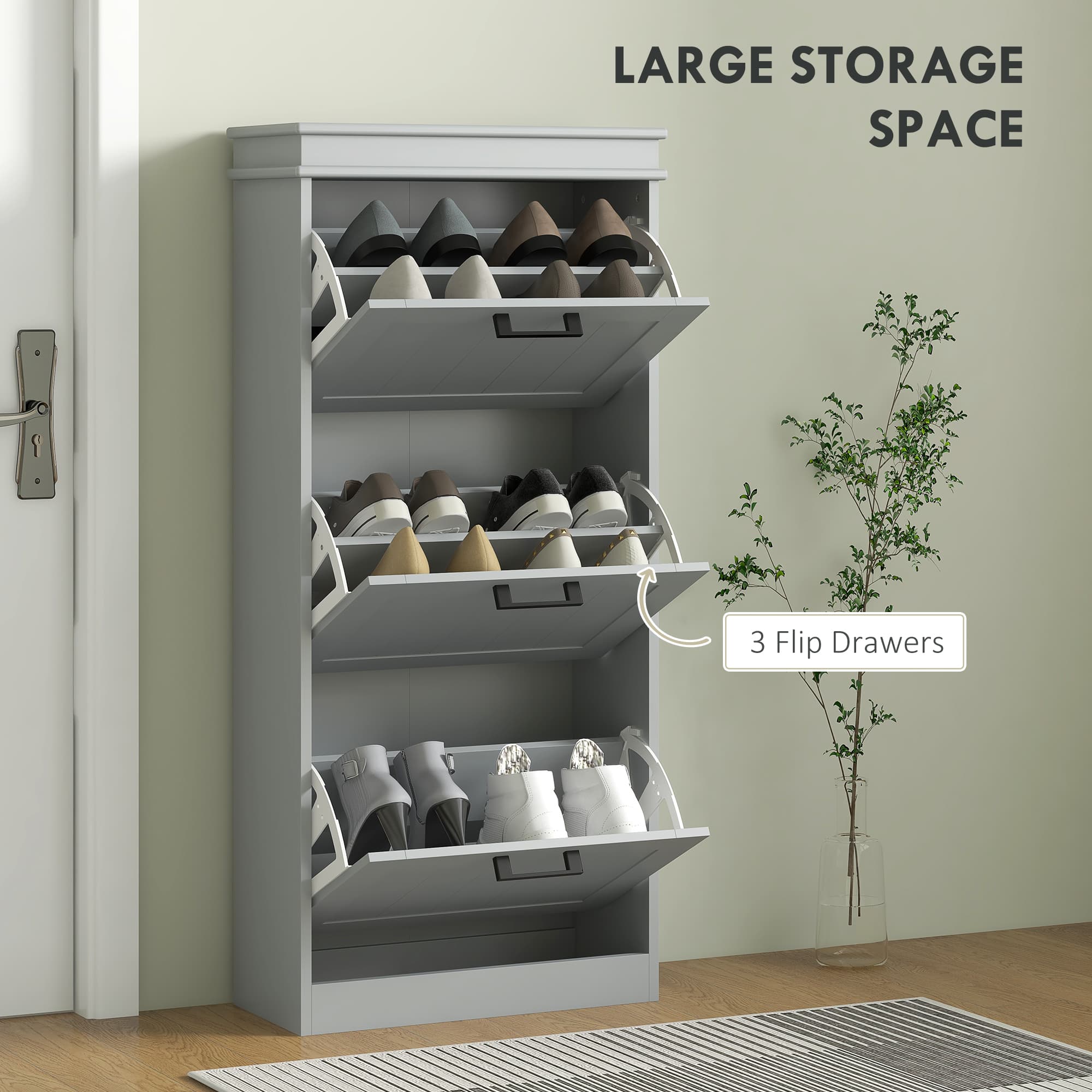 Transform Your Hallway with this Slimline Grey Shoe Cabinet - image 3