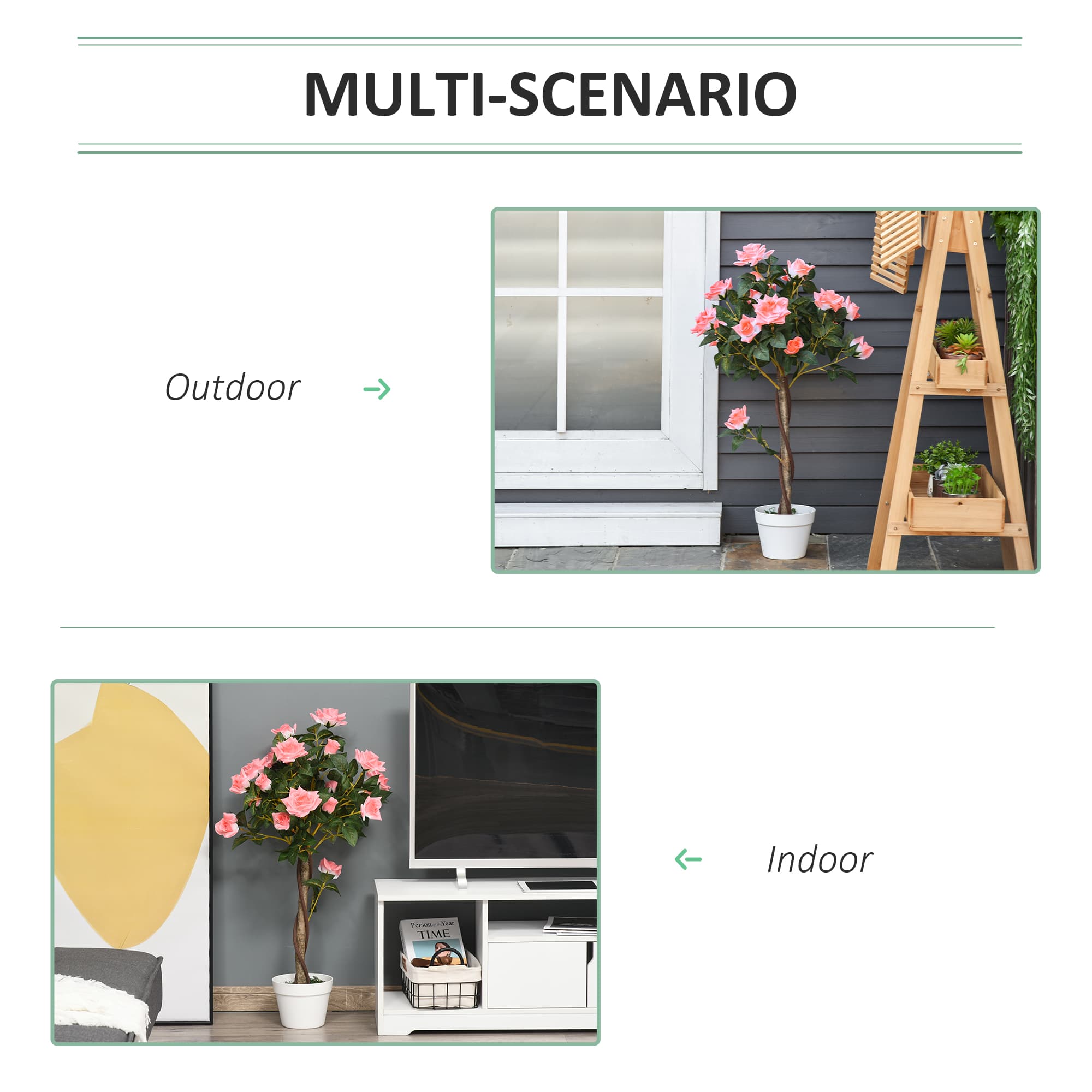Effortless Elegance: Set of 2 Premium 90cm Faux Rose Plants - image 5