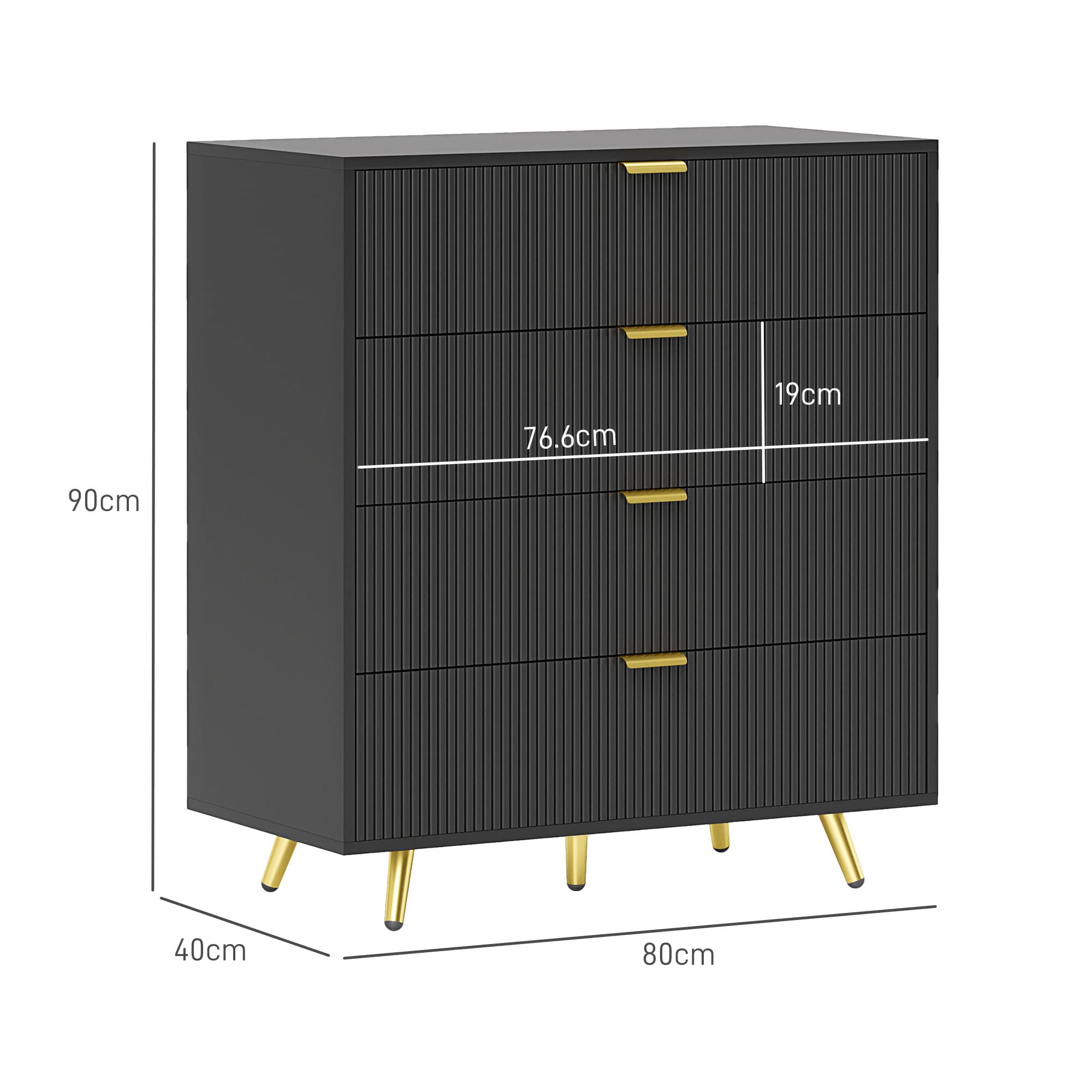 Transform Your Bedroom with this Black 4-Drawer Chest - image 1