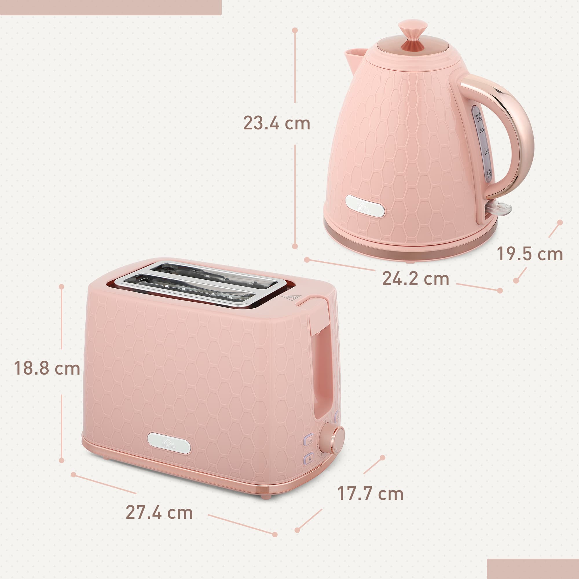 A matching blush pink kitchen duo with a honeycomb finish - image 4