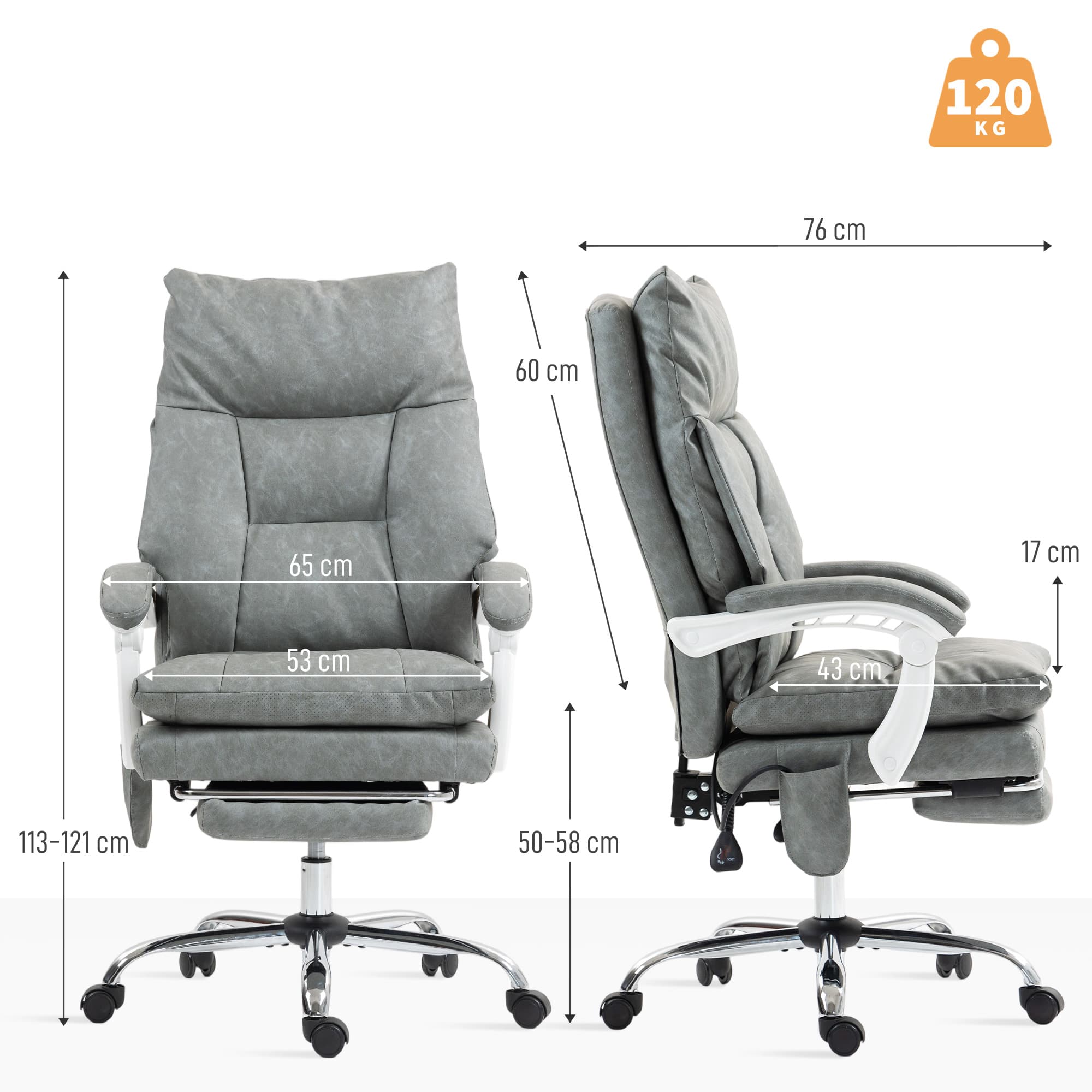Transform Your Workspace: Grey Faux Leather Office Chair - image 5