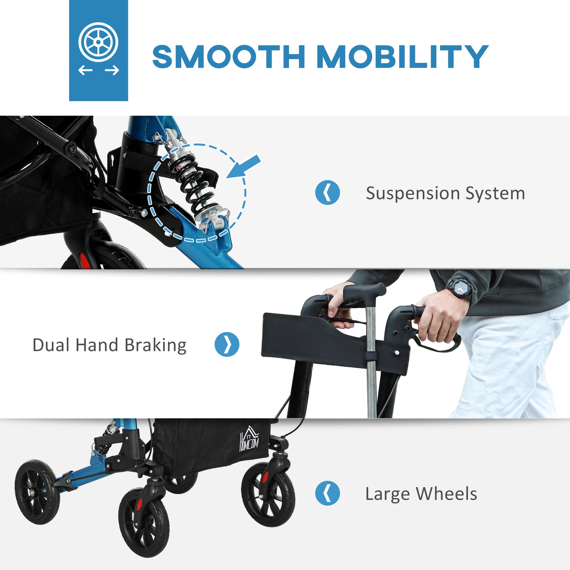 4-Wheel Rollator Walker With Padded Seat, Backrest and Storage Bag - image 10