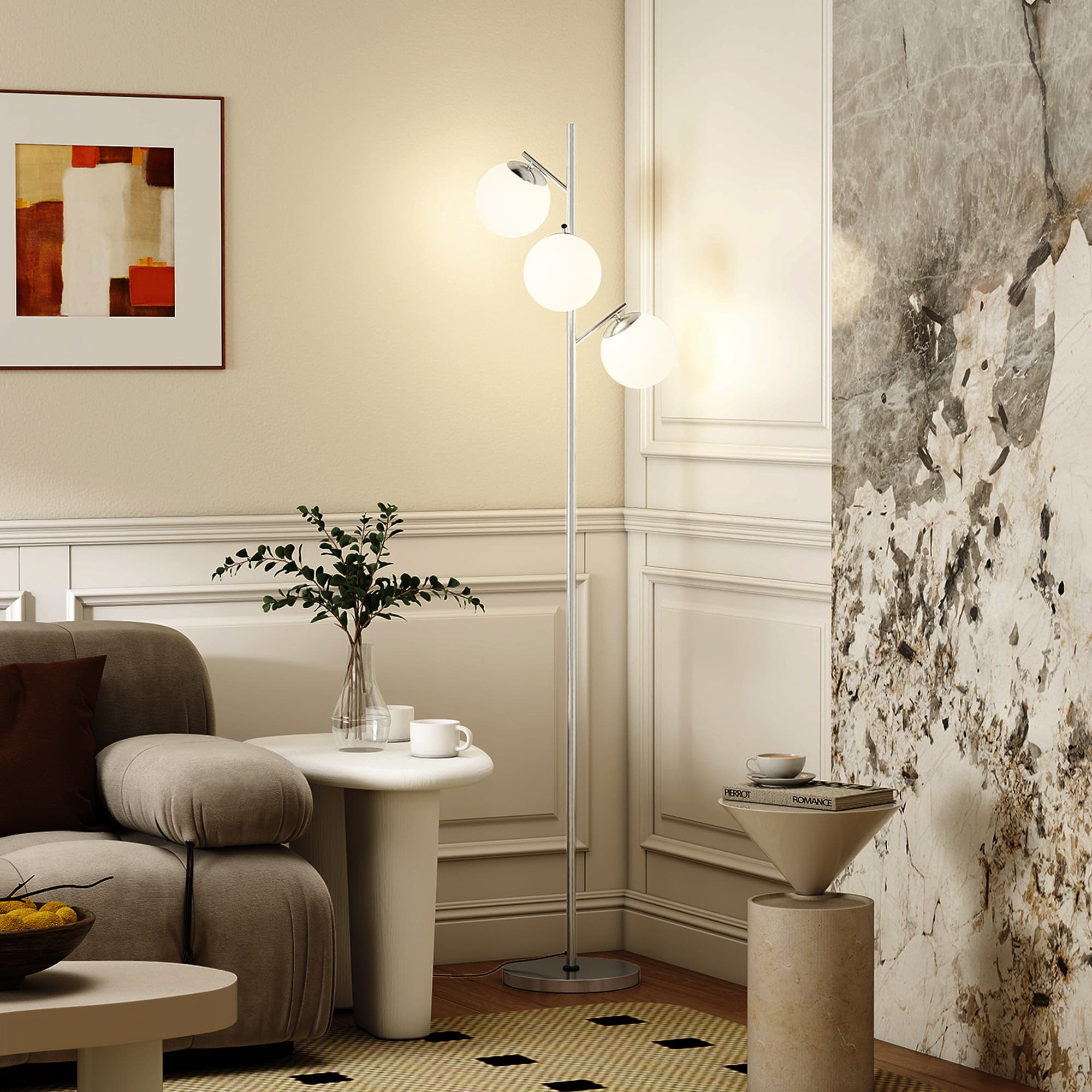 Globe Tree Floor Lamp With Three Adjustable Lights - image 2
