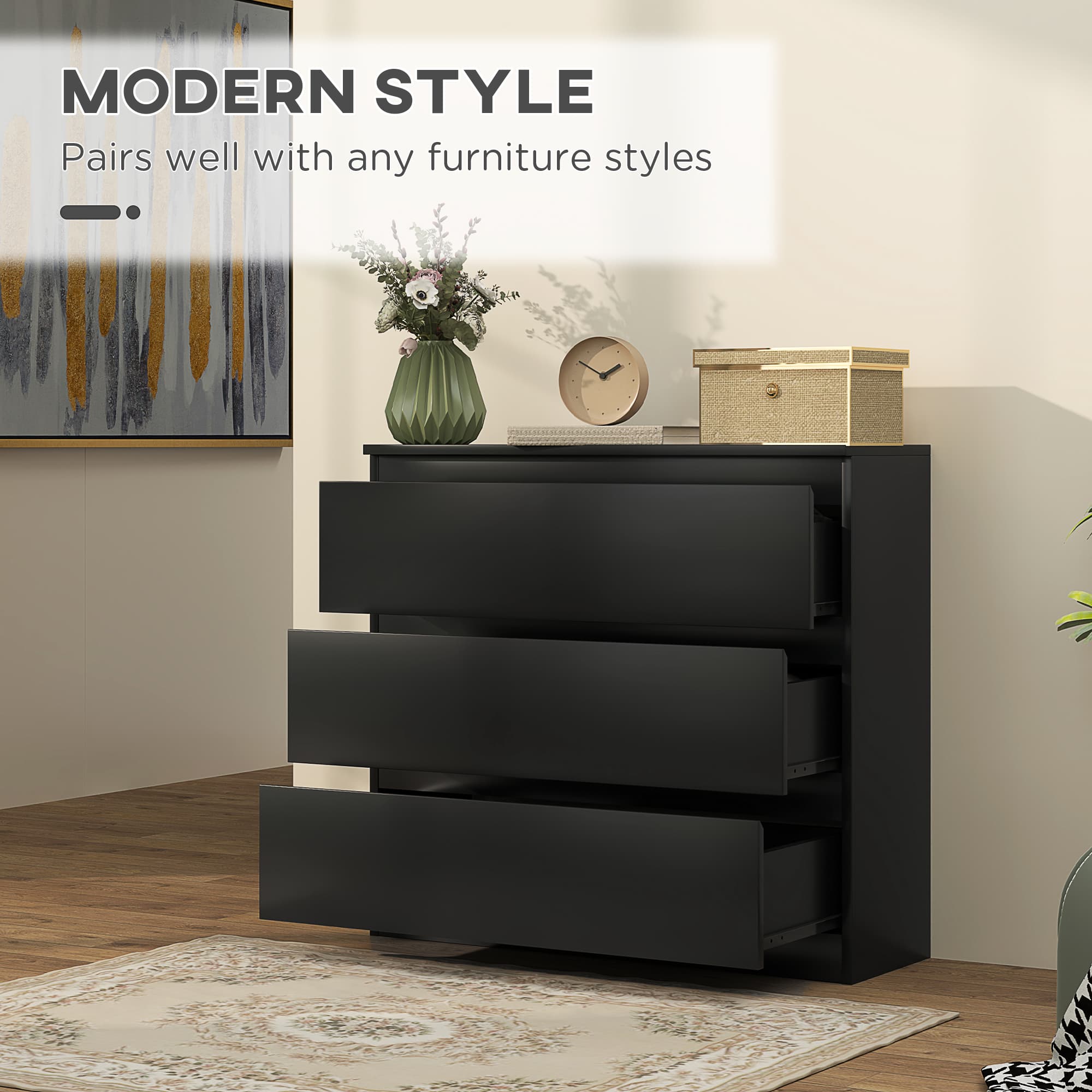 Three-Drawer Chest of Drawers with Anti-Tip Safety Straps - image 10