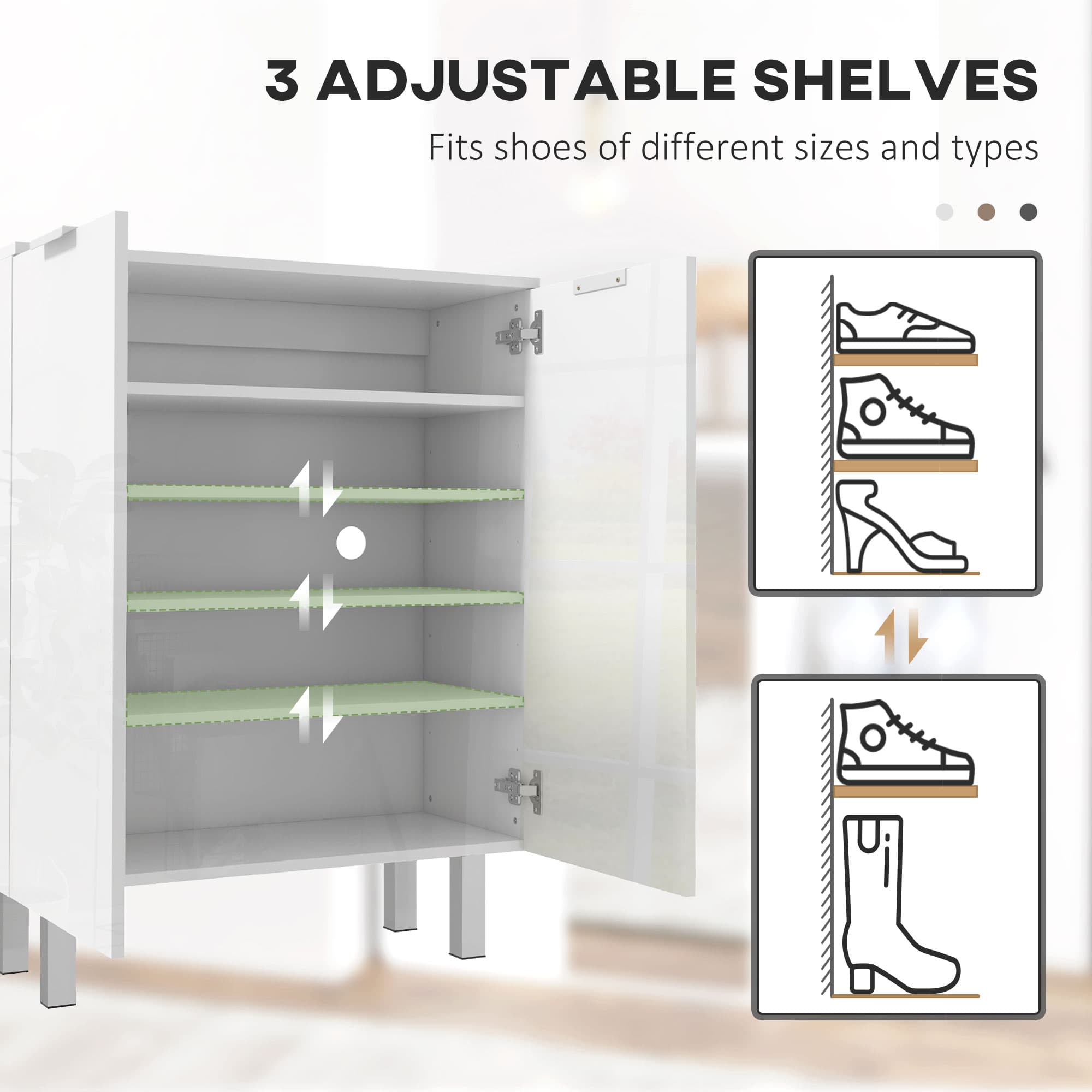 Store Up to 20 Pairs Behind Sleek Gloss-White Doors - image 1