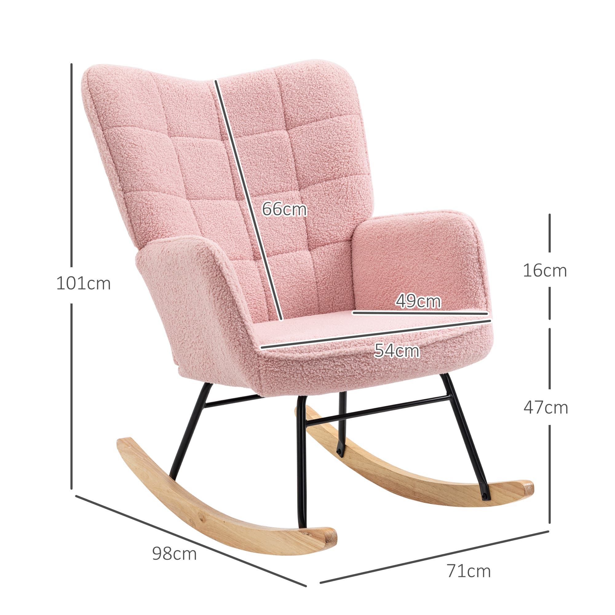 Sink Into Comfort with the Pink Fleece Wingback Rocking Chair - image 1