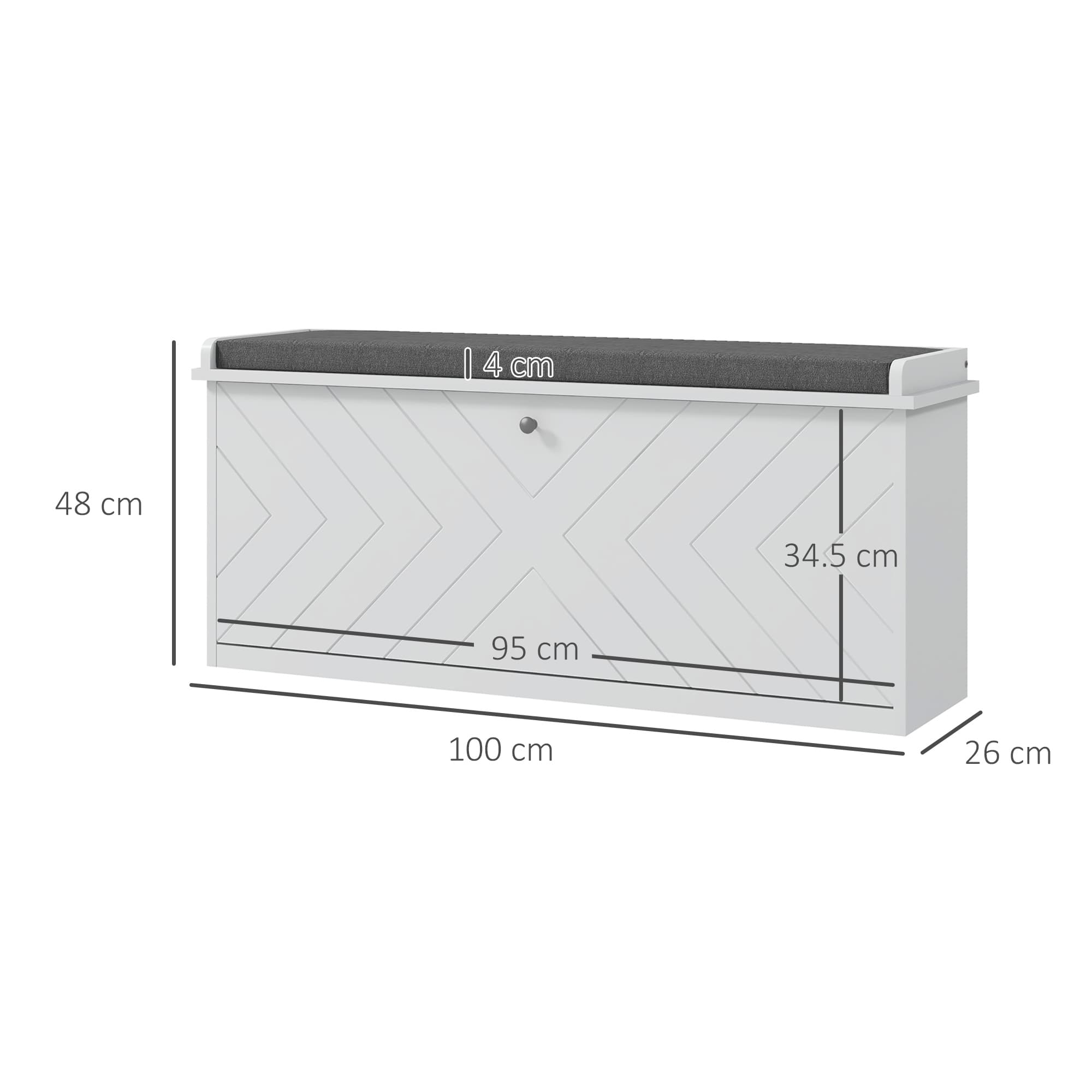 White Padded Shoe Storage Bench for Effortless Organisation - image 1