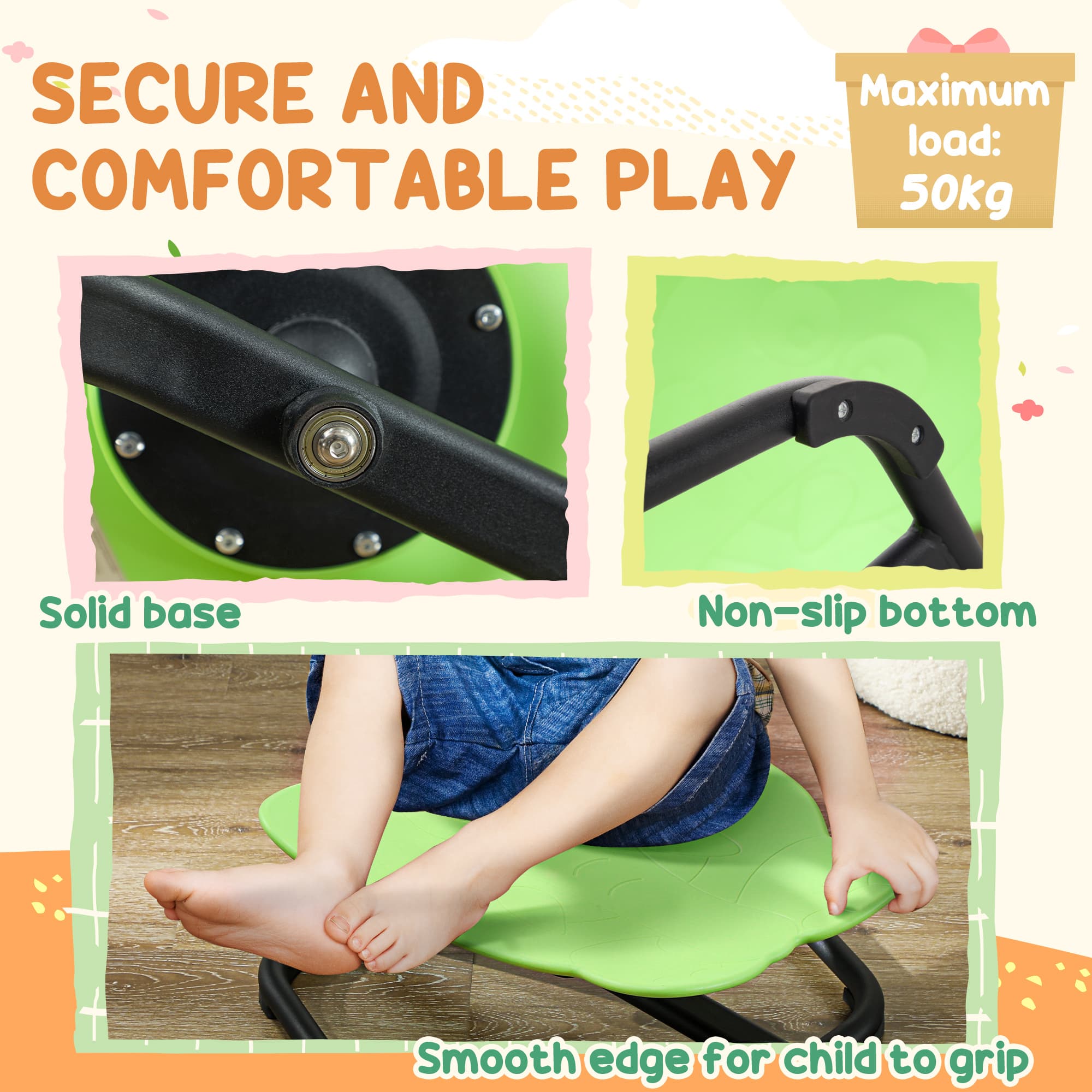 Calming Green Elephant Sensory Spinning Chair for Kids - image 5