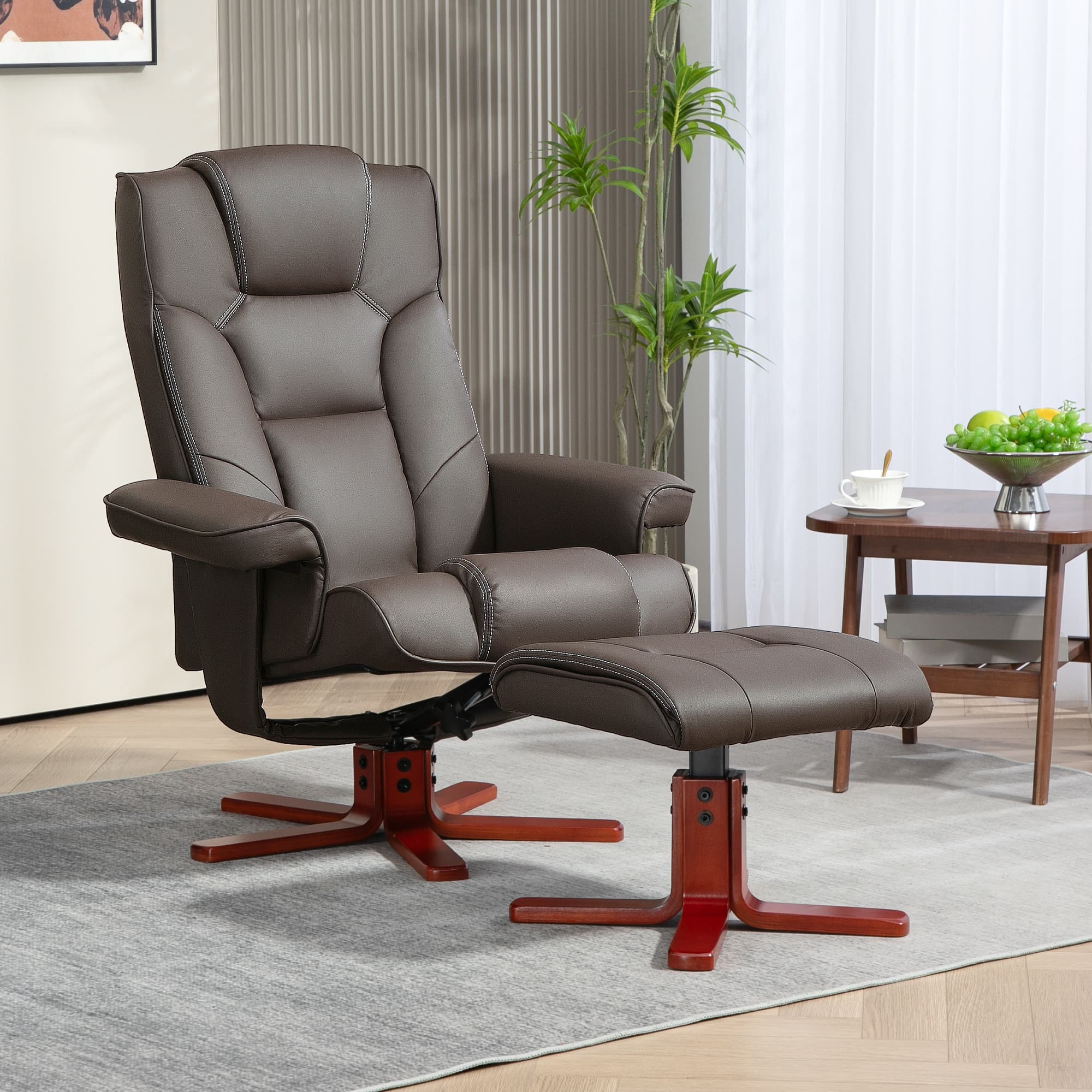 Transform Your Lounge with this Brown Recliner & Footstool - image 5