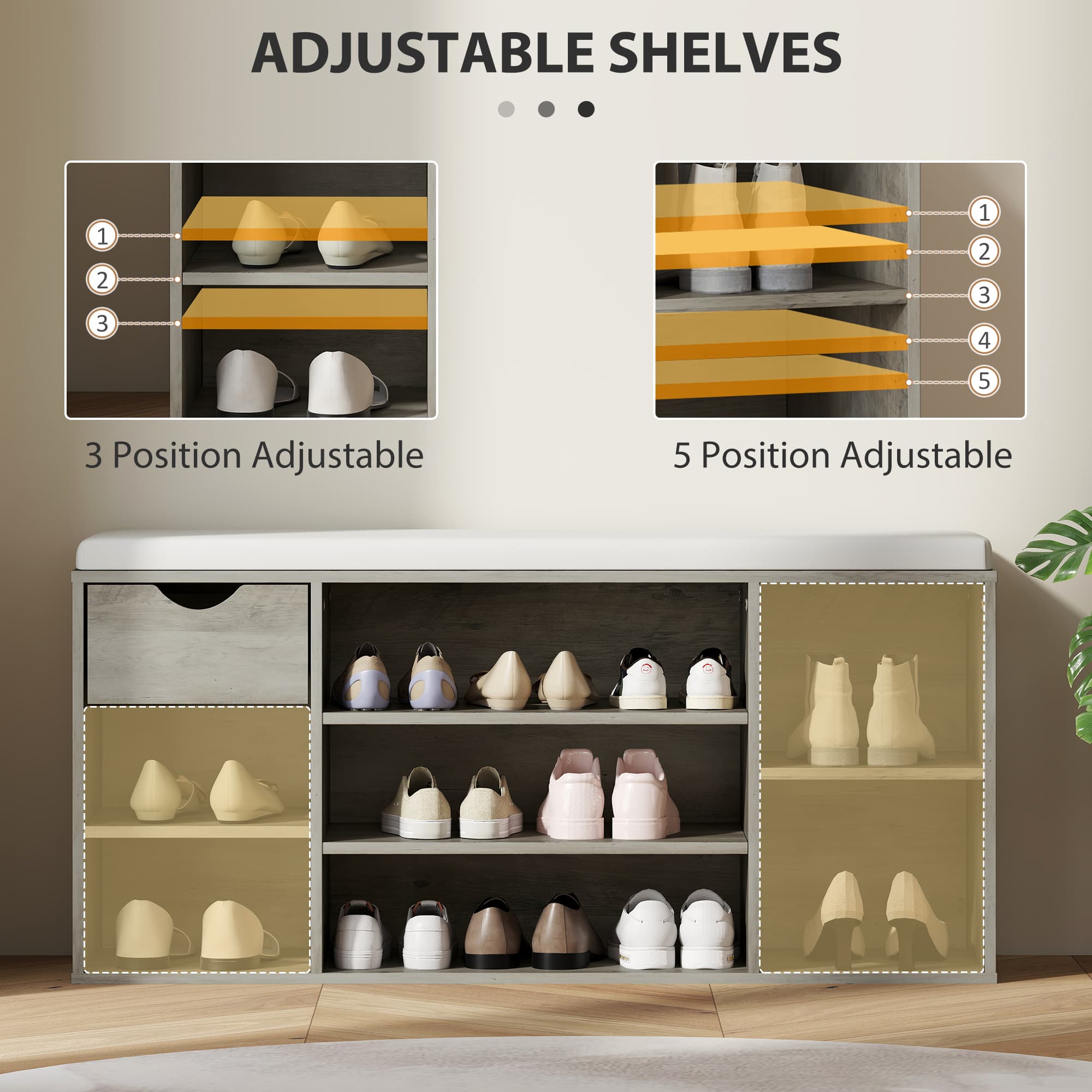 Transform Your Hallway with this Grey Shoe Storage Bench - image 3