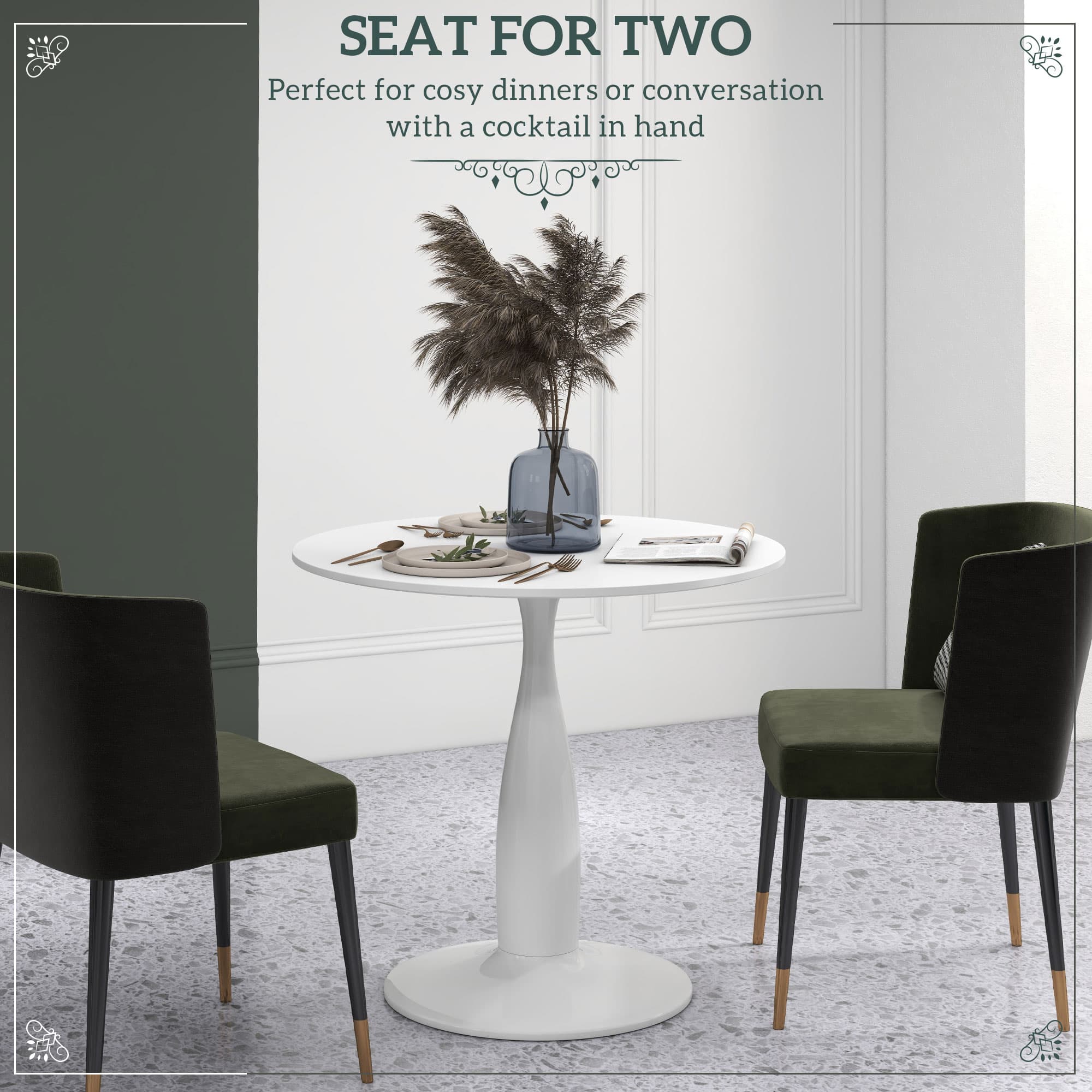 White Round Dining Table for Compact Dining Spaces - image 5