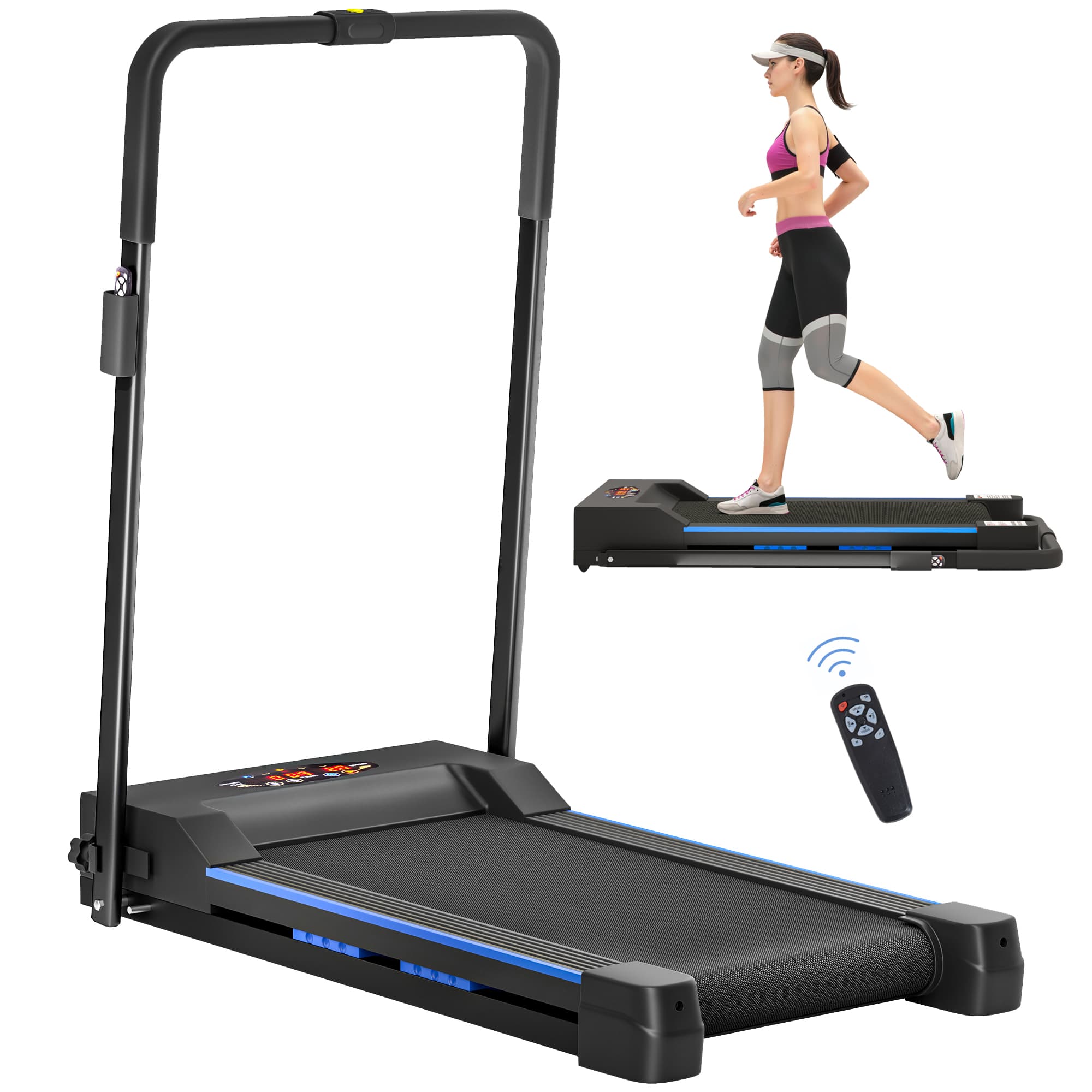 Fold-Flat Motorised Treadmill with LCD Display and Remote Control - image 7
